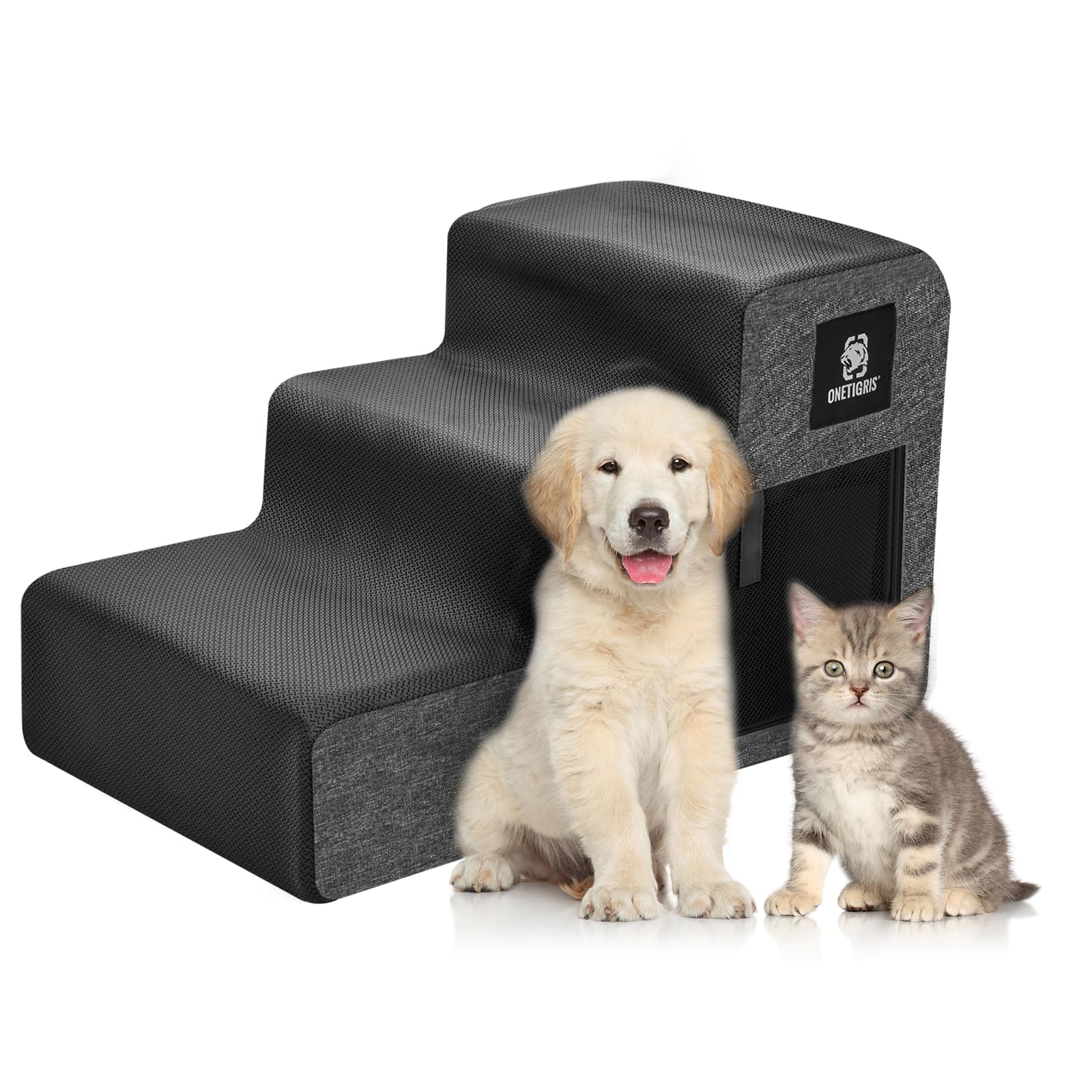 Dog Stairs 3-Step Foam - Grey M-image-a68863dd-56a6-4481-9001-298ab92aa516-121262