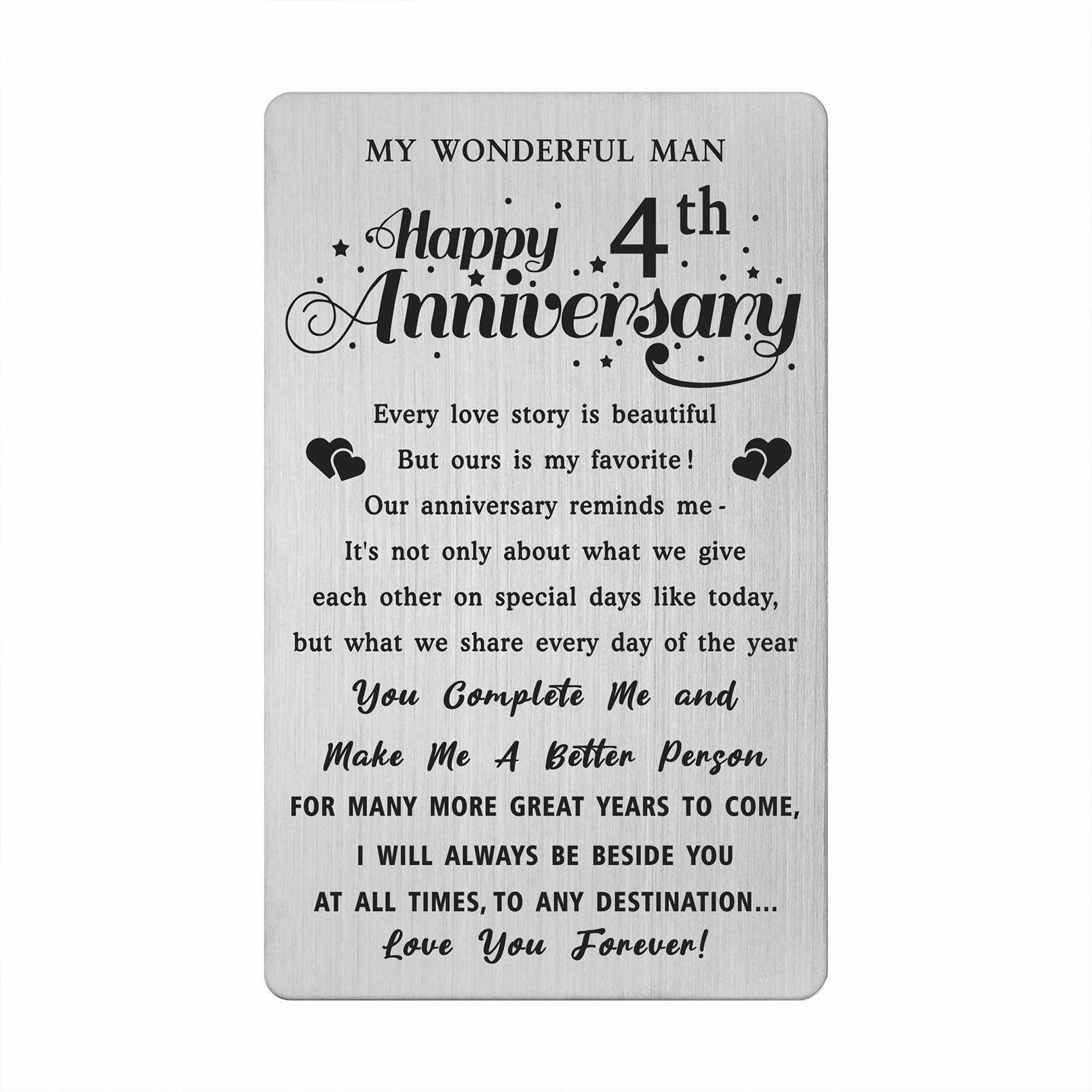 Wedding Anniversary Card Gifts for Him Husband, Year 4th 4 4th-image-92182adc-31a4-41fb-8873-678c62a0da0a-49983