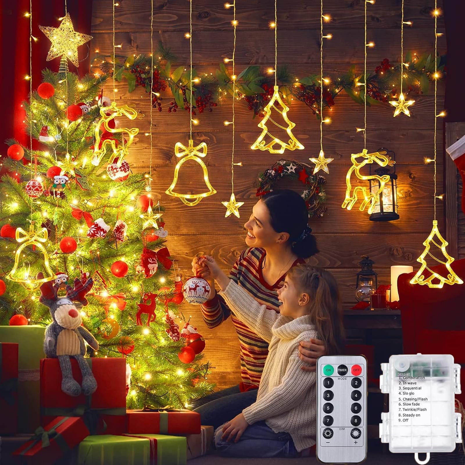 11.5FT Waterproof LED Fairy Curtain Lights, 8 Modes for Christmas, Weddings & Garden Decoration-image-35f42425-f460-4eda-bd4b-f8663352ec5f-45482