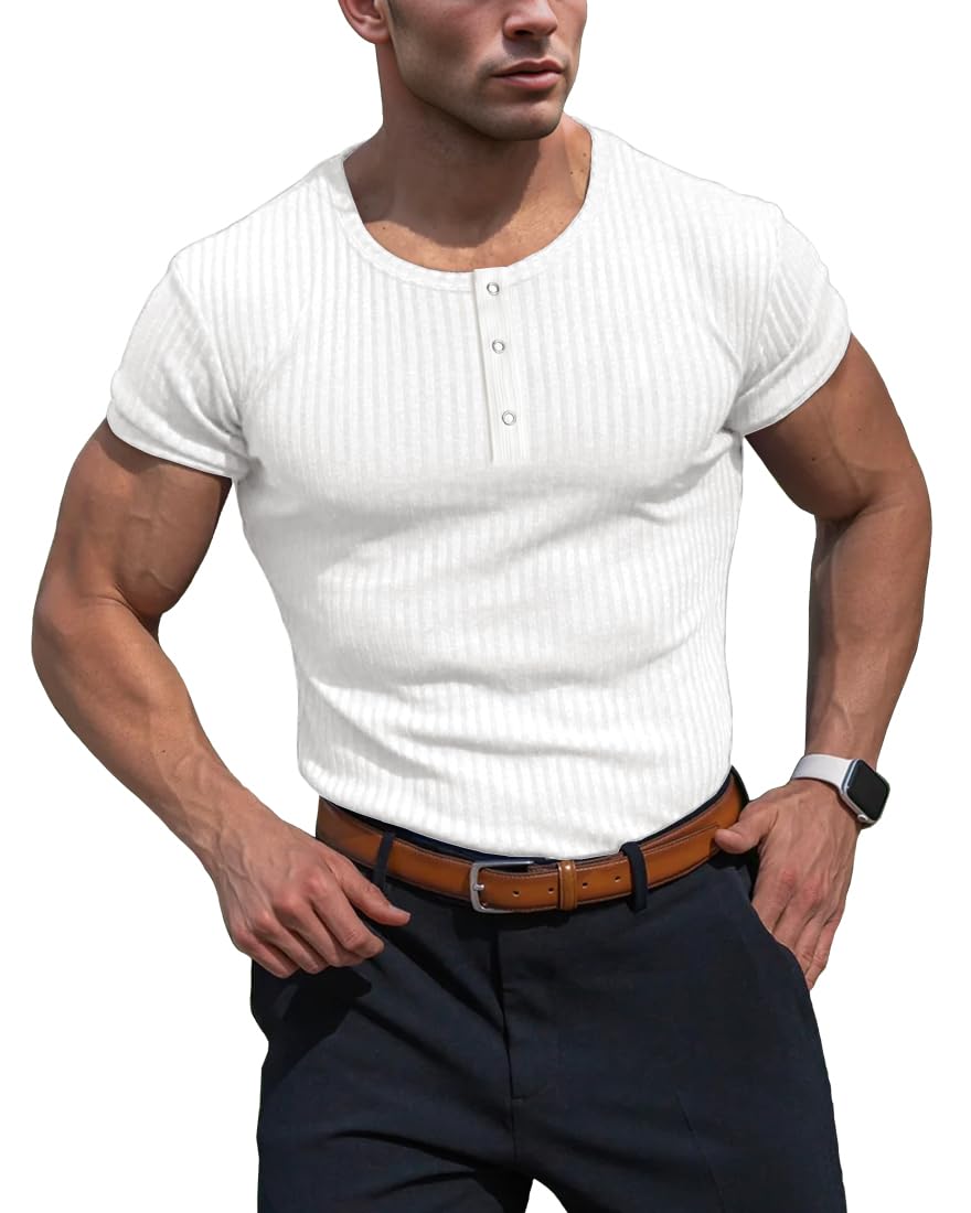 Men's Cotton Henley T-Shirt - White S-image-88c3088e-9f6e-48b2-9f67-455259a6305c-111501