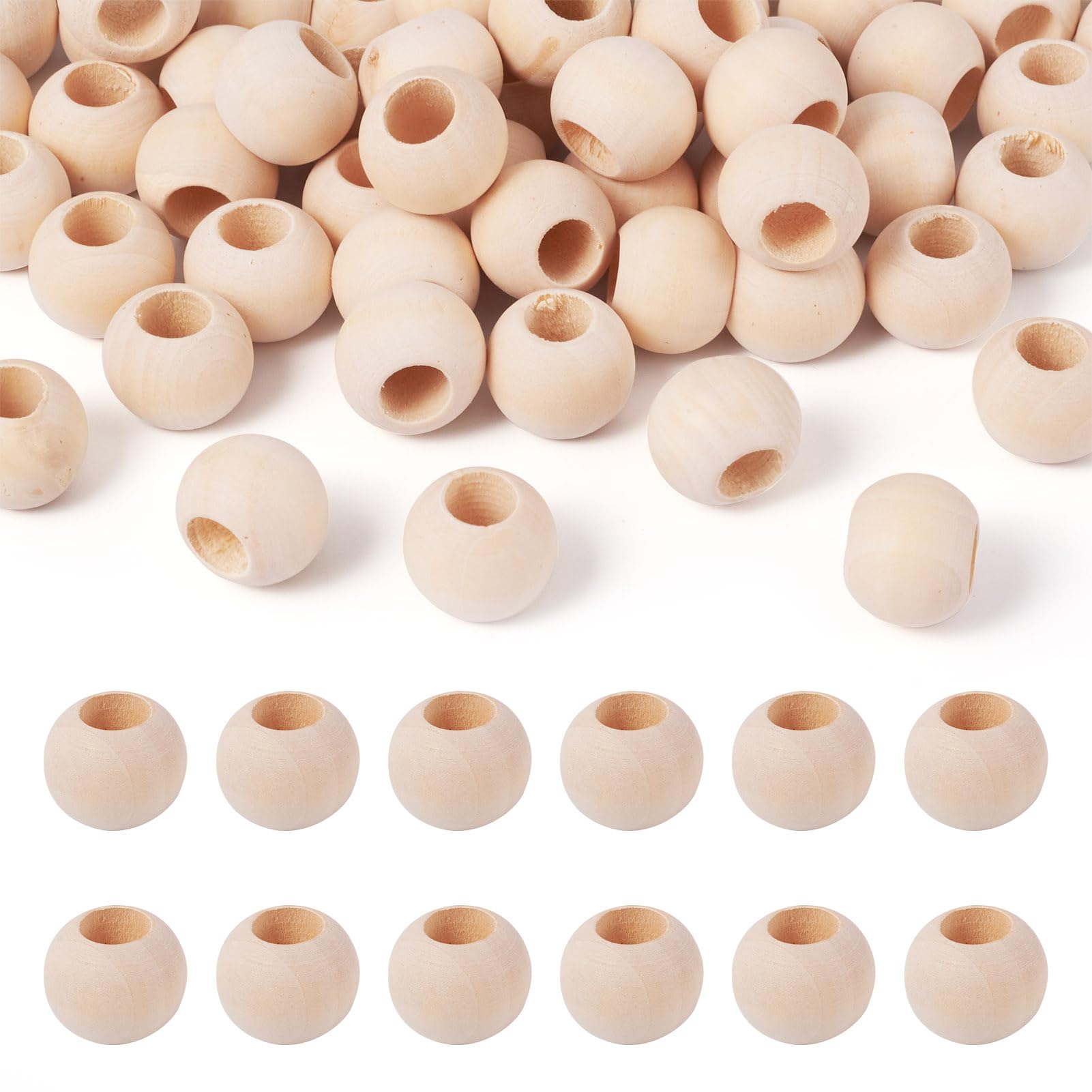 PandaHall Natural Round Wood Beads Hole 50pcs 20mm Large Making 9~10mm-image-c84f86a5-c88a-495f-aceb-2833f2cf5364-56018