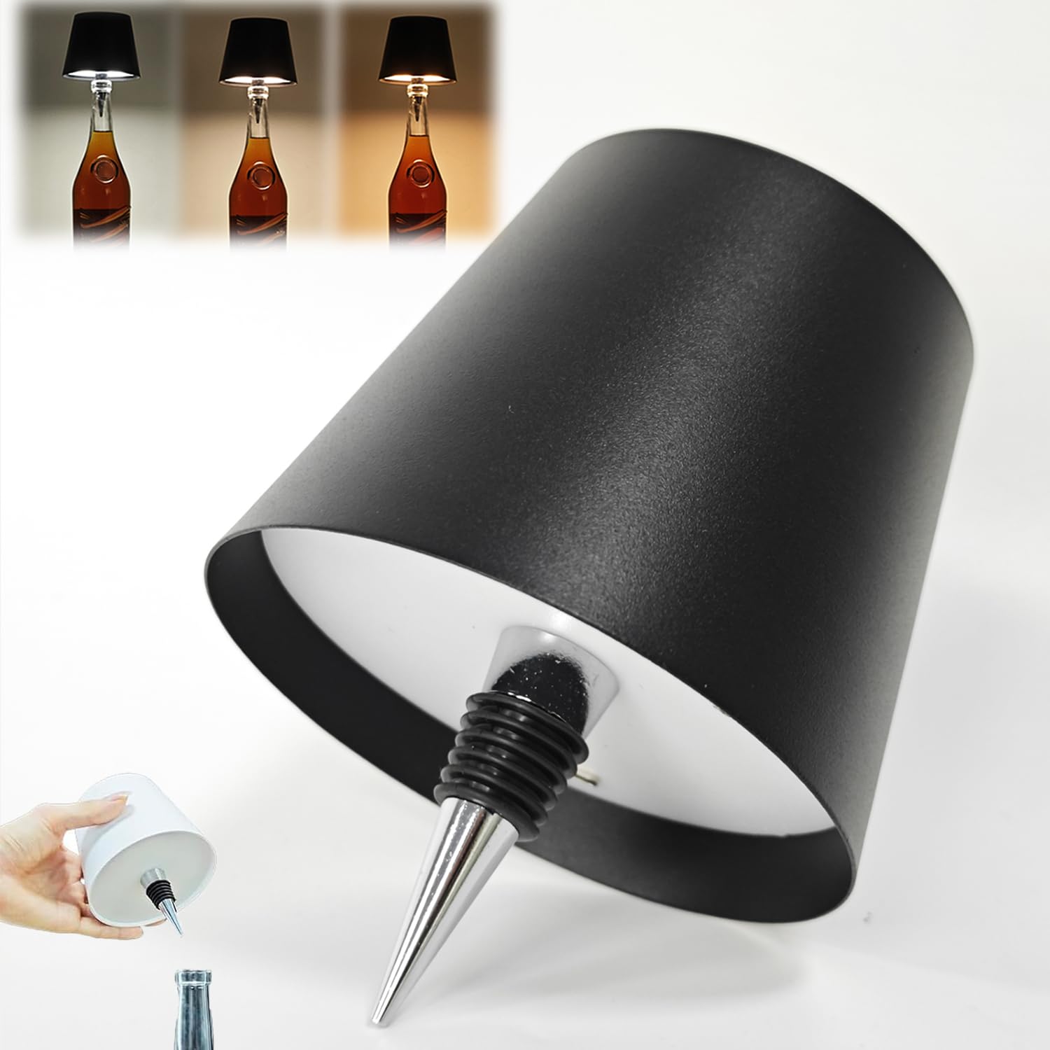 3-Colour Stepless Dimming Wireless Bottle Lamp, Rechargeable LED for Bedroom, Restaurant & Bar-image-c4ce15e4-405a-409b-b986-aa0827af1719-58759