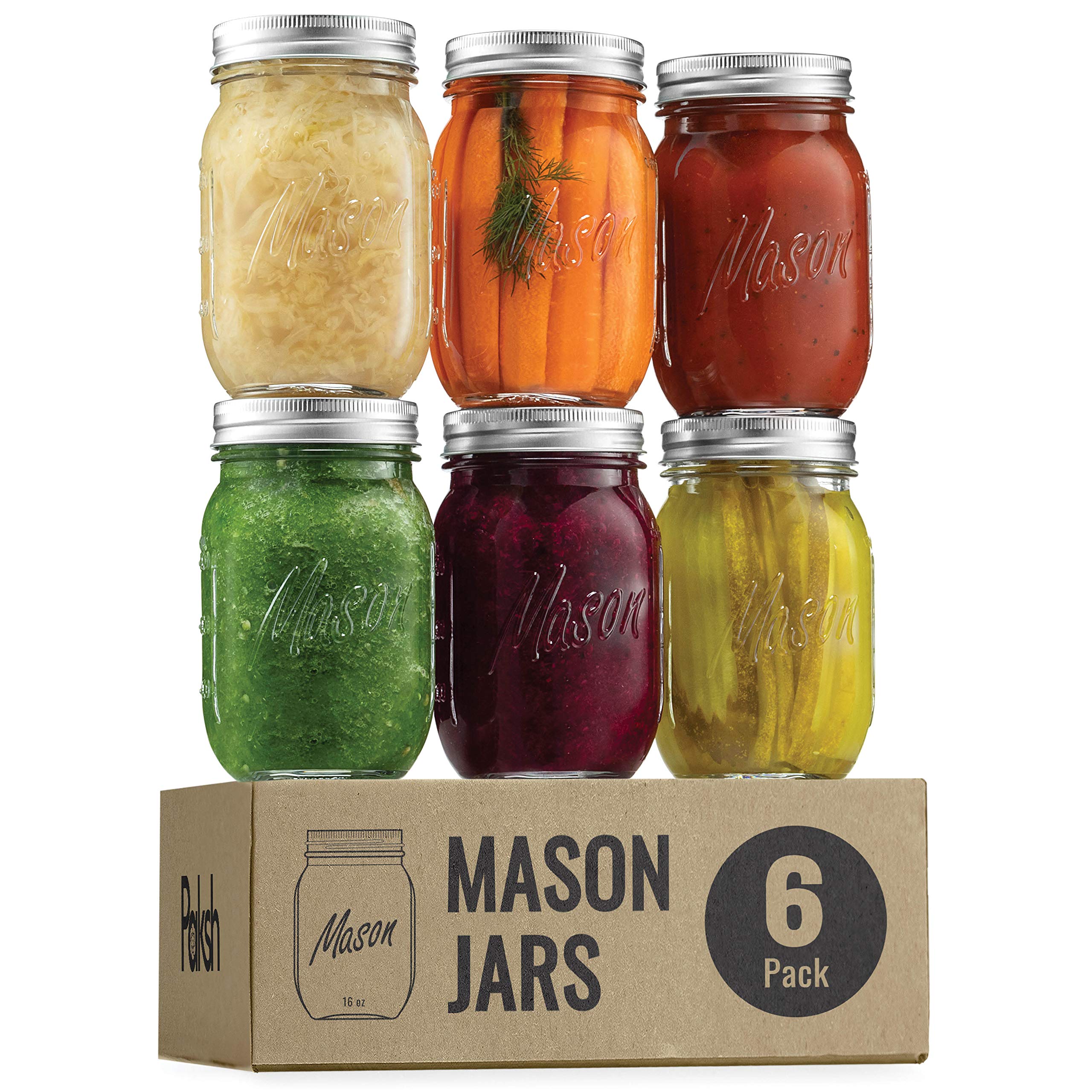 Premium Glass Mason Jars 474ml with Airtight Silver Lids for Meal Prep & Food Storage (6 Pack)-image-d2fb5565-98dd-4e05-9d77-098b7068affb-68010