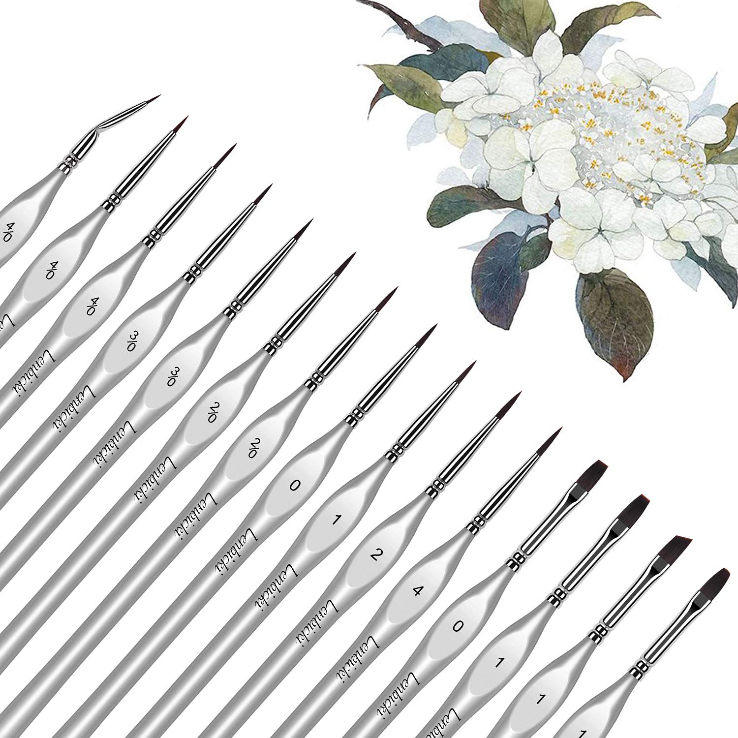 15pc Miniature Paint Brush Set - Silver 15 Piece-image-d99b7753-9556-49d5-ae2b-6bb9b0b3b57b-117160