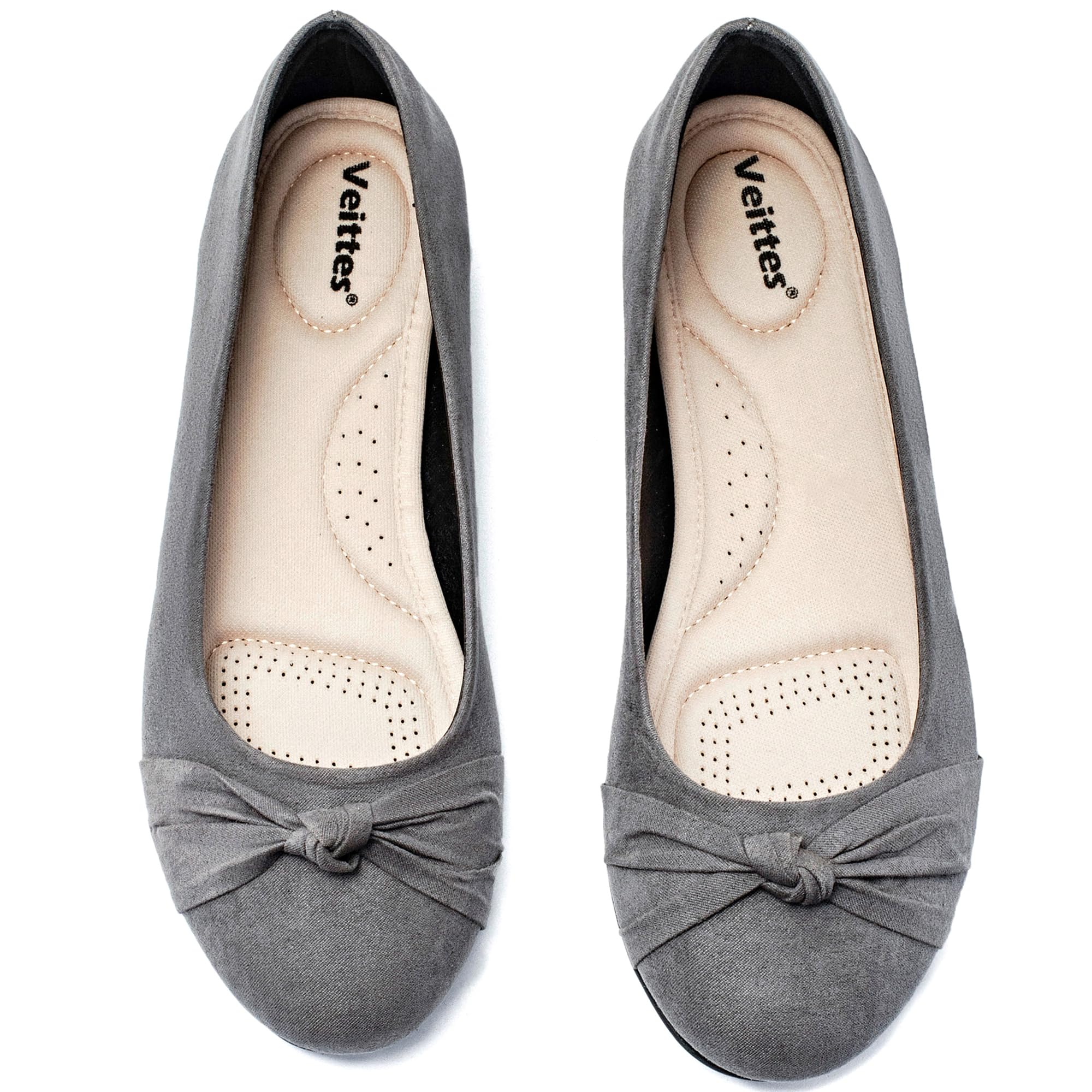 Women's Wide Fit Ballet Flats - Grey Microfibre UK9-image-e3bb3c9e-005d-42f0-bbc2-e7d0f9020cc1-87115