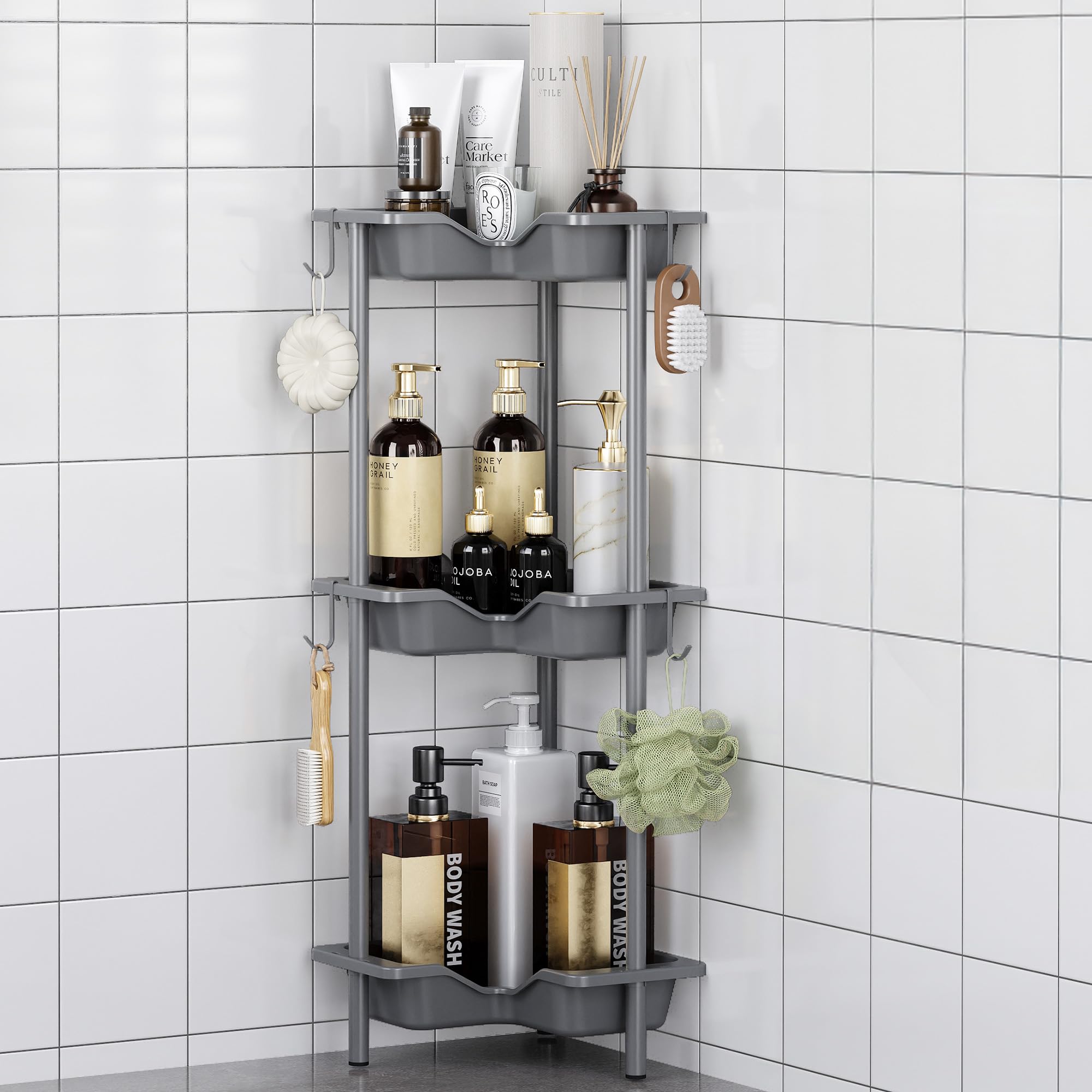 3 Tier Corner Shower Caddy - Grey-image-43133f6e-fc8f-4e26-866a-6897115b2272-90971