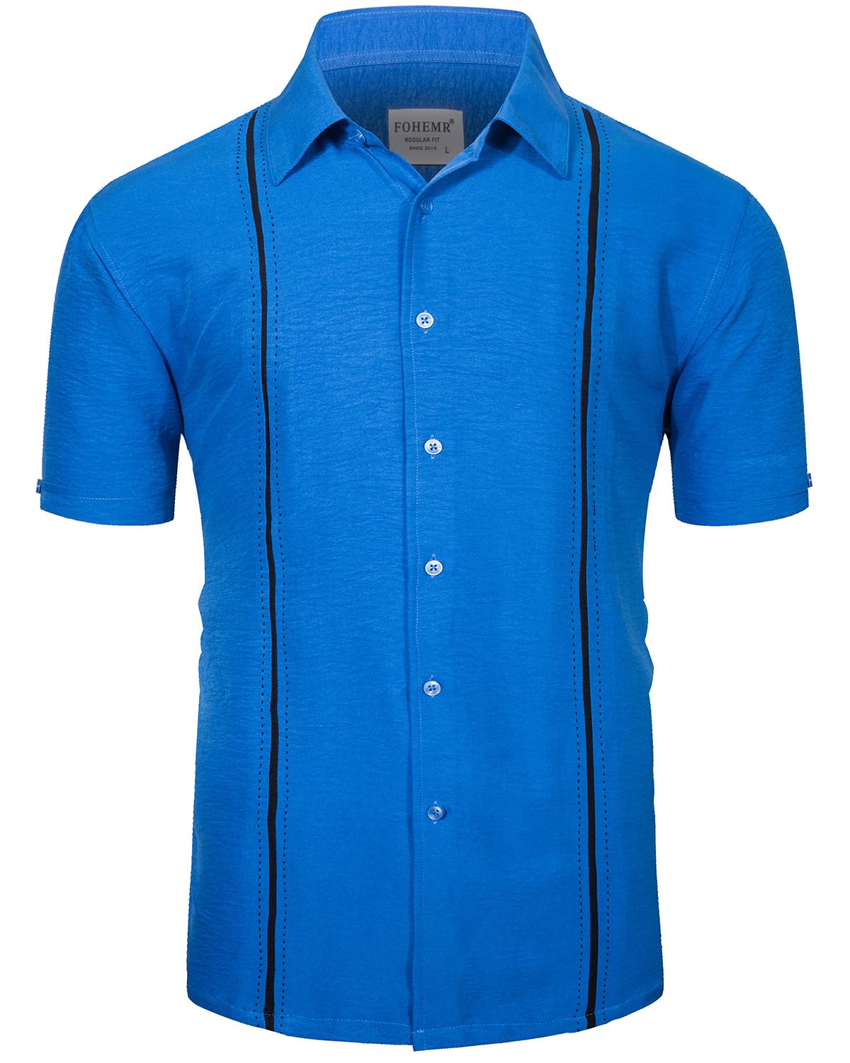 Men's Casual Short Sleeve Shirt - Blue XXL-image-a83cf88f-faa5-4cfa-9d47-bc6c541e4aeb-102944