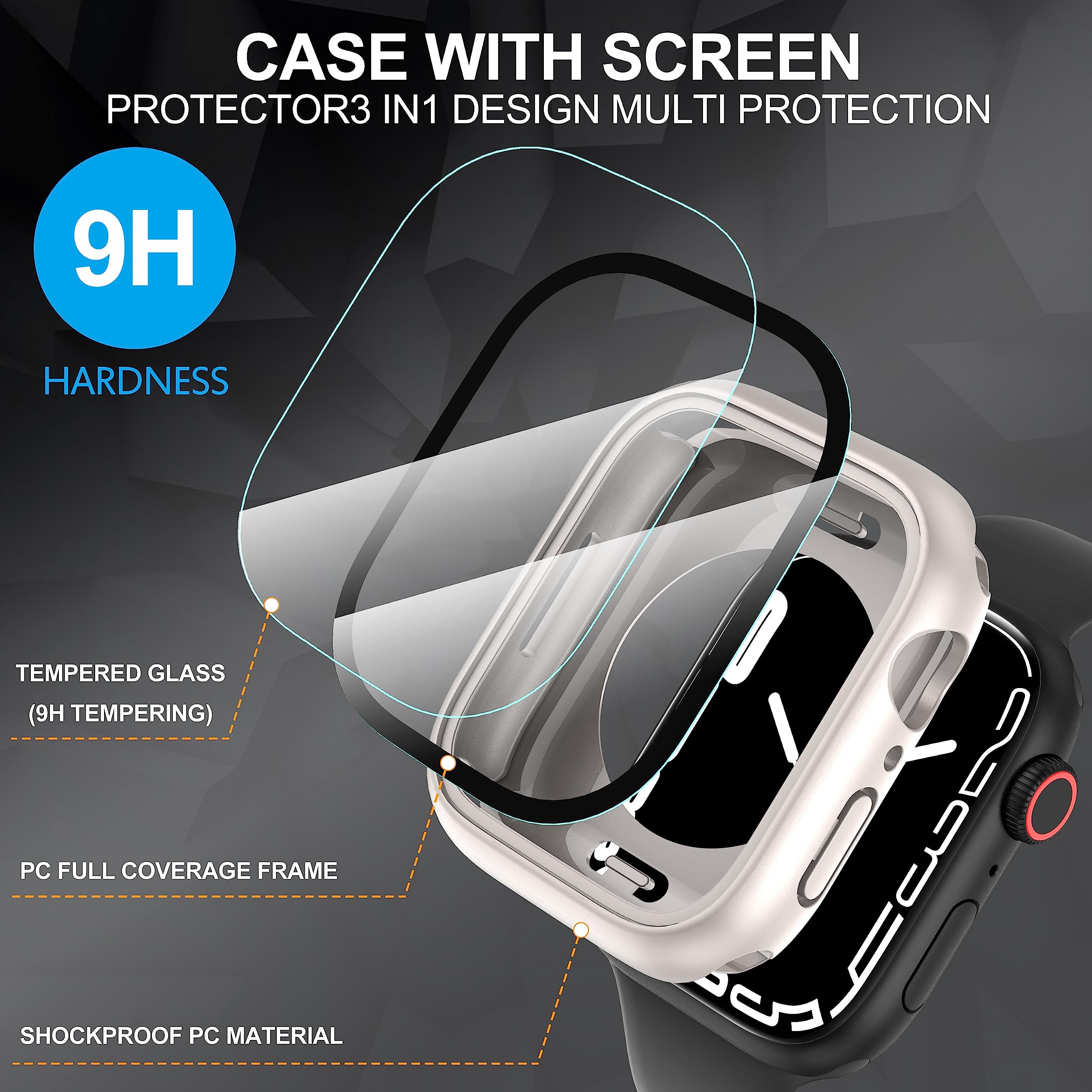 Diruite Screen Protector For Apple Watch Series 9/8/7/6/5/4/SE