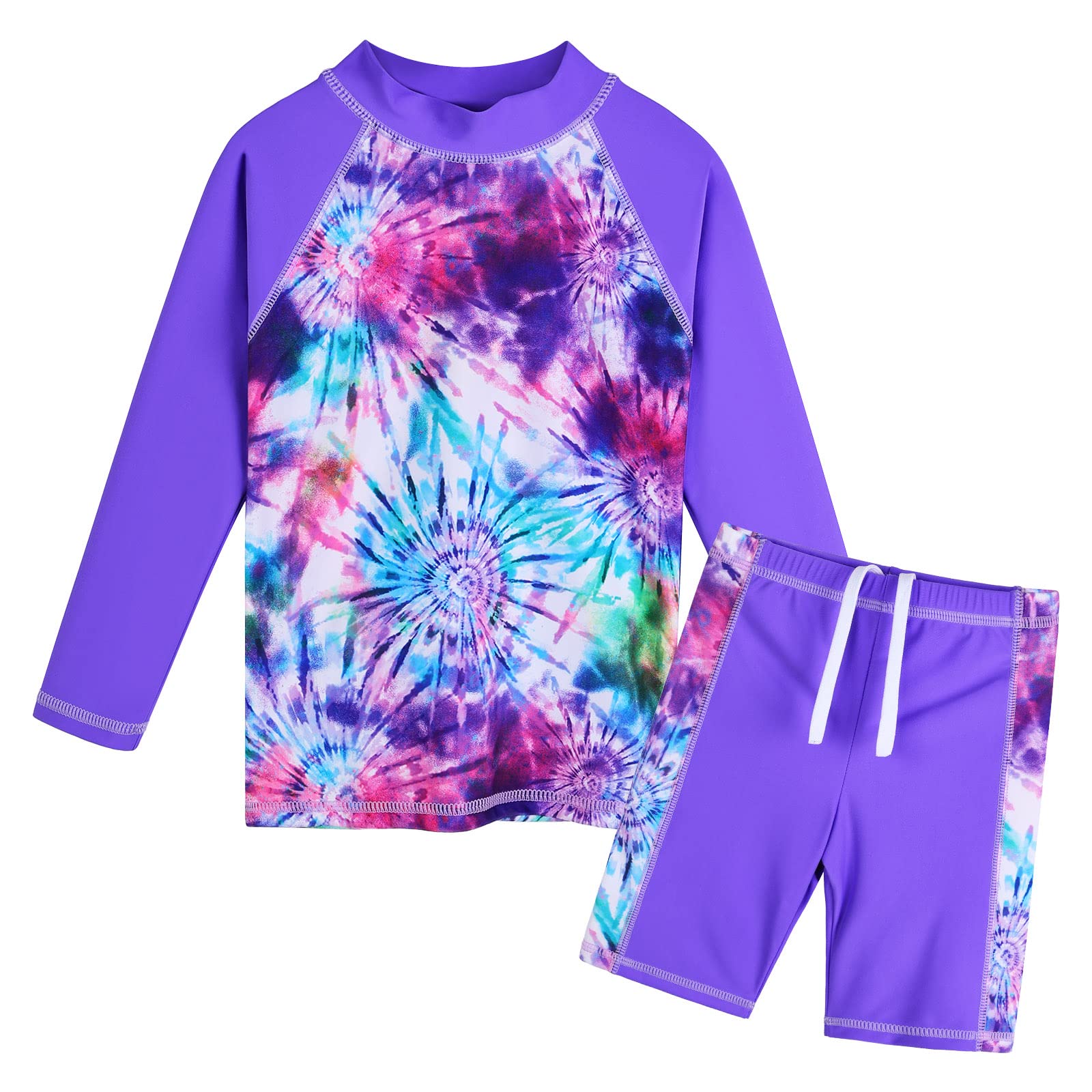 Girls UPF 50+ Swimwear Set - Purple Tie Dye 5-6Y-image-6c88e519-8fd8-4670-aaf8-0adf5e25b4fc-111042