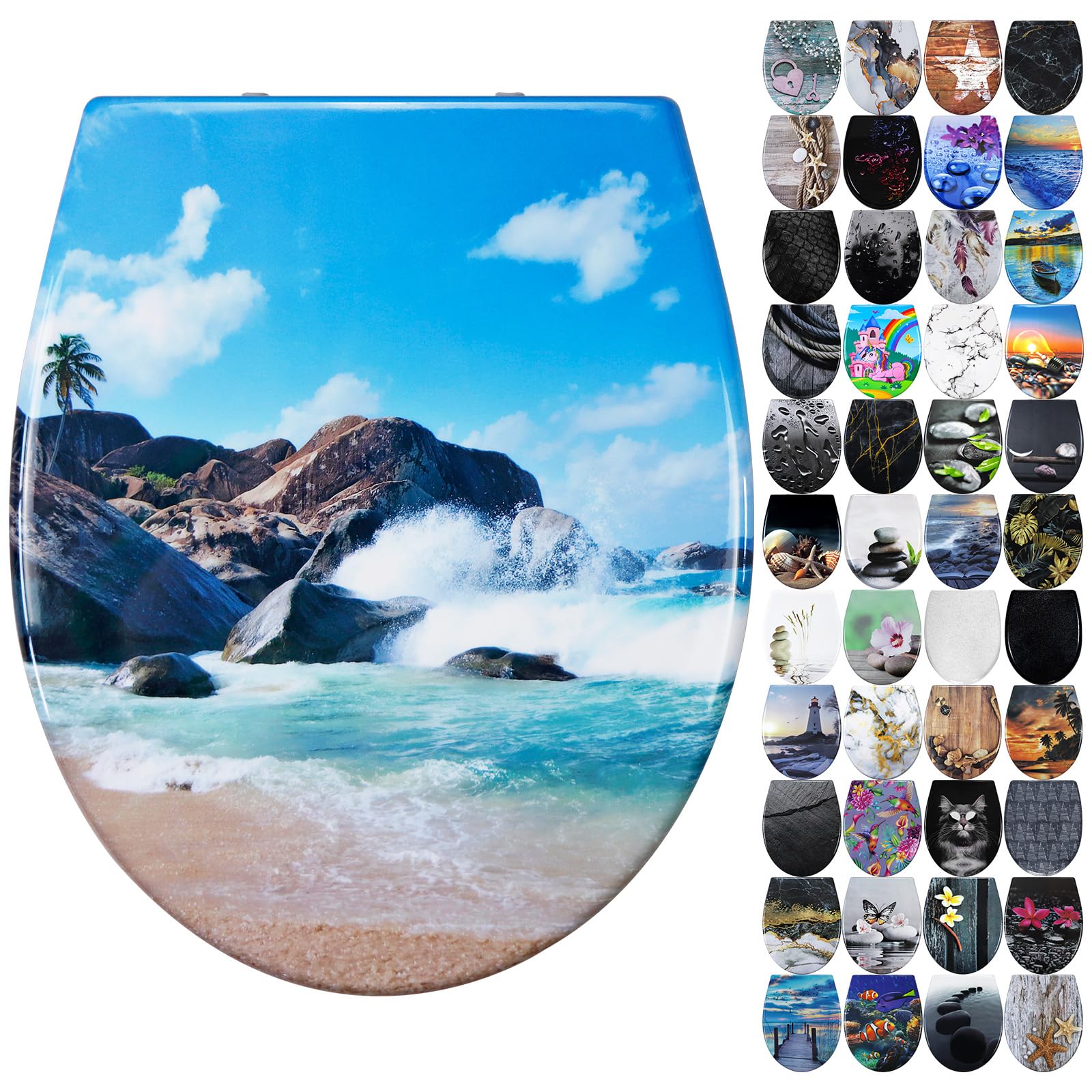 Soft Close Toilet Seat - Flower Stone UF00-image-2bc65973-2e82-46cb-a3d1-0356aeb777ba-114281