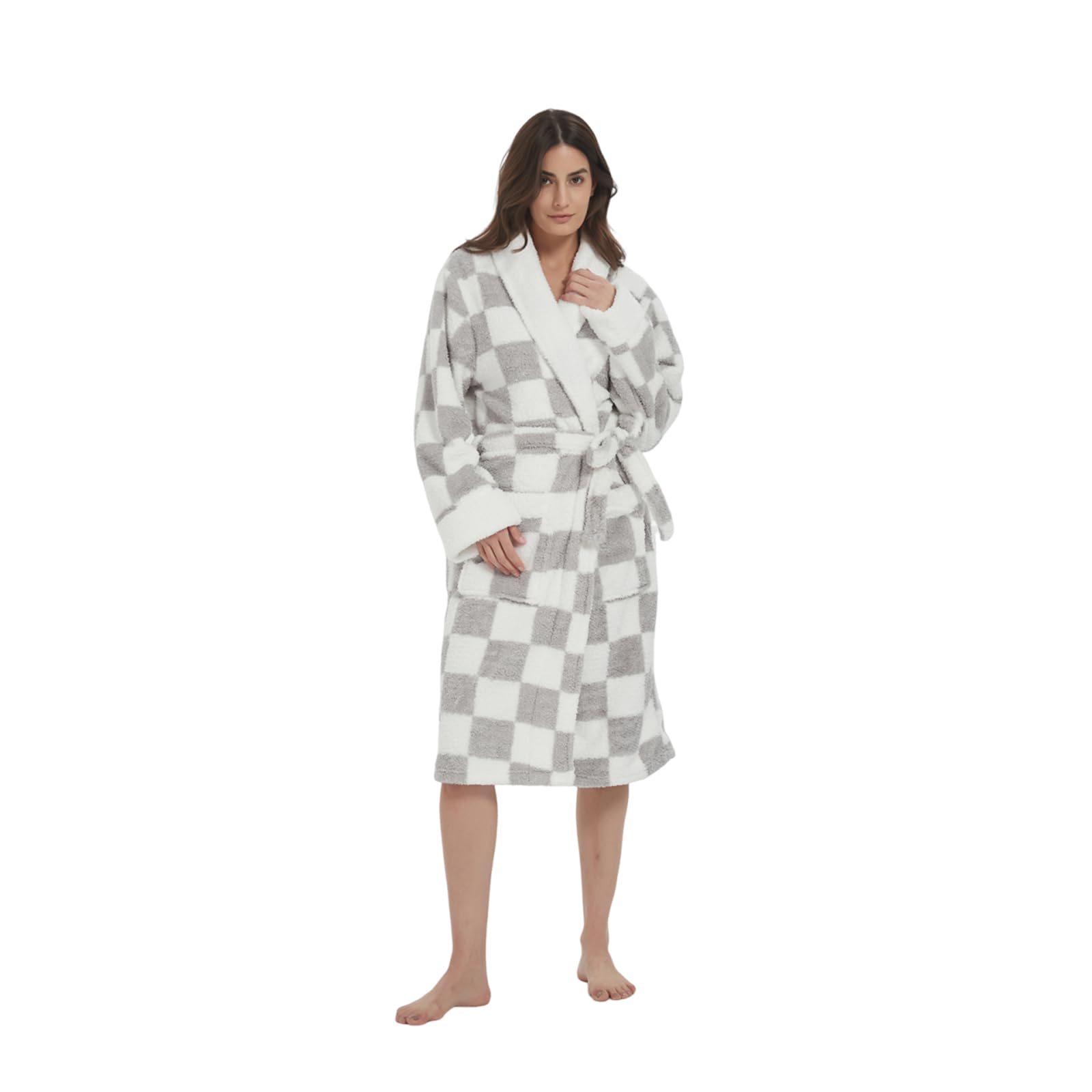 Women's Checkered Dressing Gown - Grey Checkered M-L-image-a42c2fbc-78f6-4ecd-89a5-1e6e85d34cbf-96059