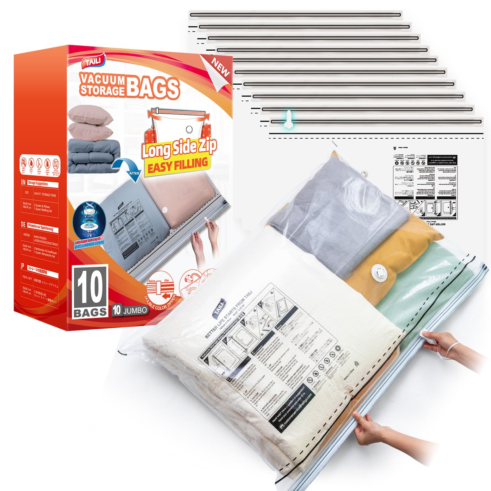 Vacuum Storage Bags 10 Pack - 100x70cm Extra Large-image-64c4dad1-d78e-4a4c-bbcf-11578c4998a4-93605