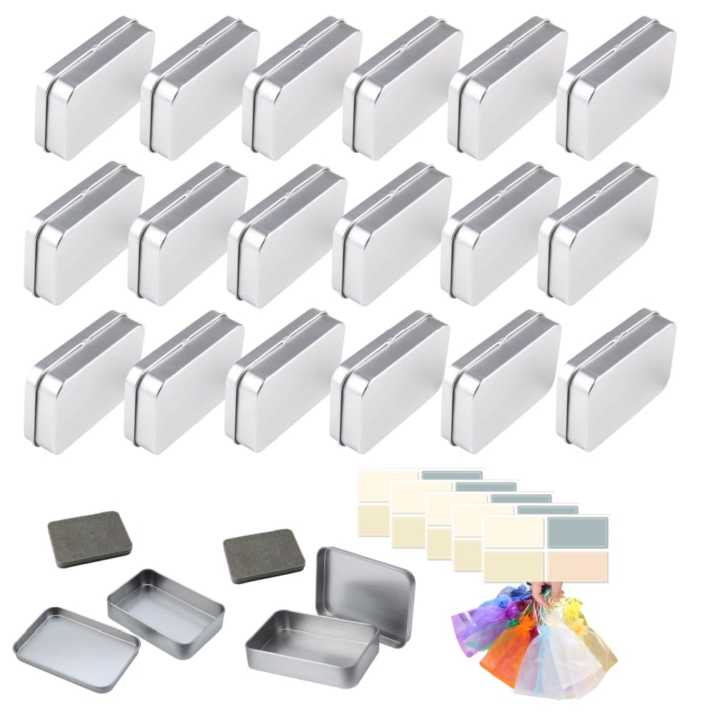 Tin Box Containers Set 20 Pack - Silver 20PCS-image-723304a2-2f78-4b90-a7ac-f65ef96296b8-116244