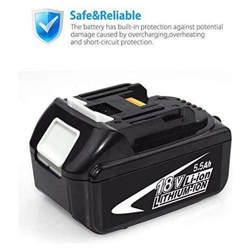 ZEERISA 5.5Ah 18V BL1860B Lithium Battery Replacement Compatible With