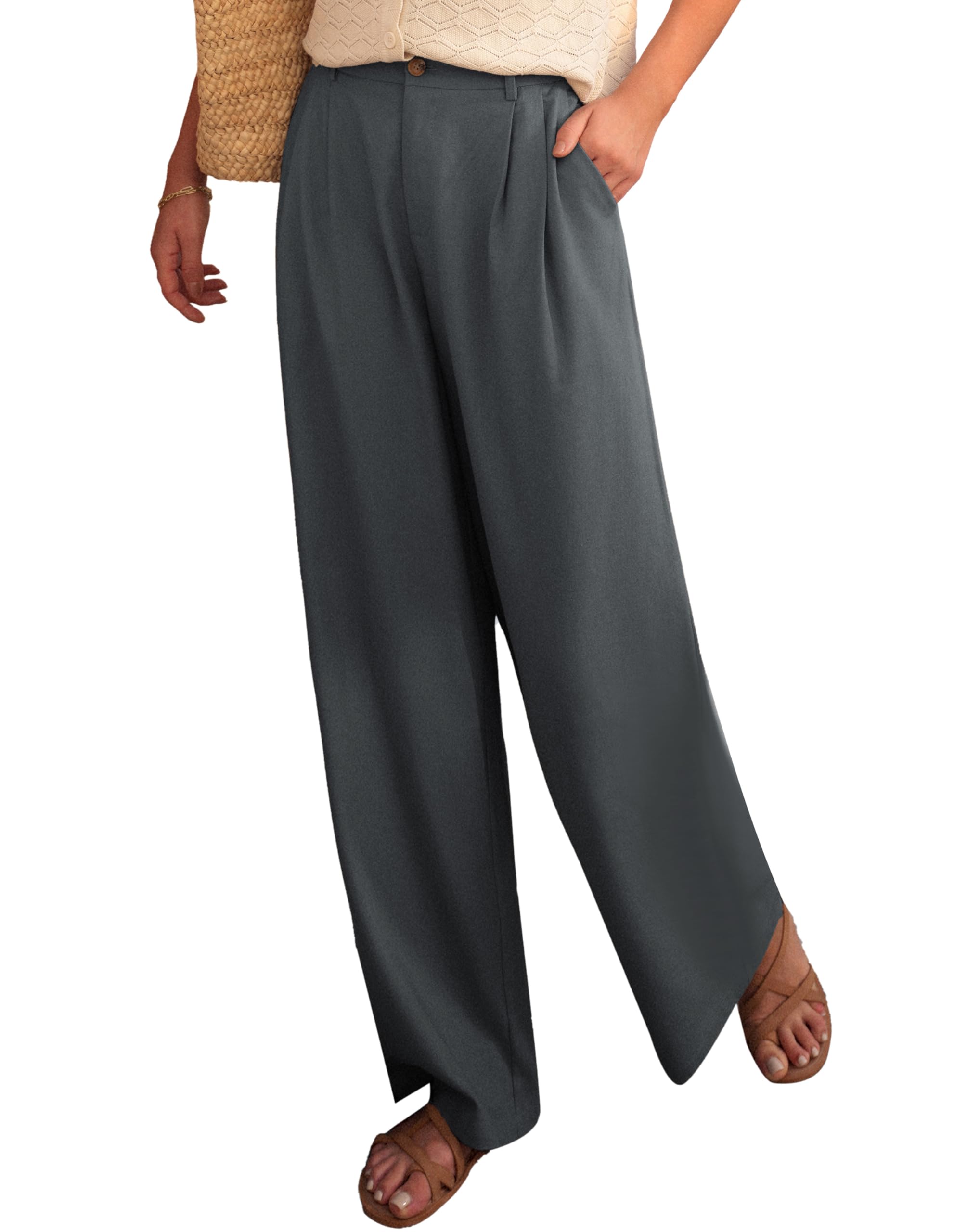 Wide Leg Flared Trousers - Dark Grey XXL-image-2b4cb272-69b5-4d6a-94ba-279f2617a8d7-92173