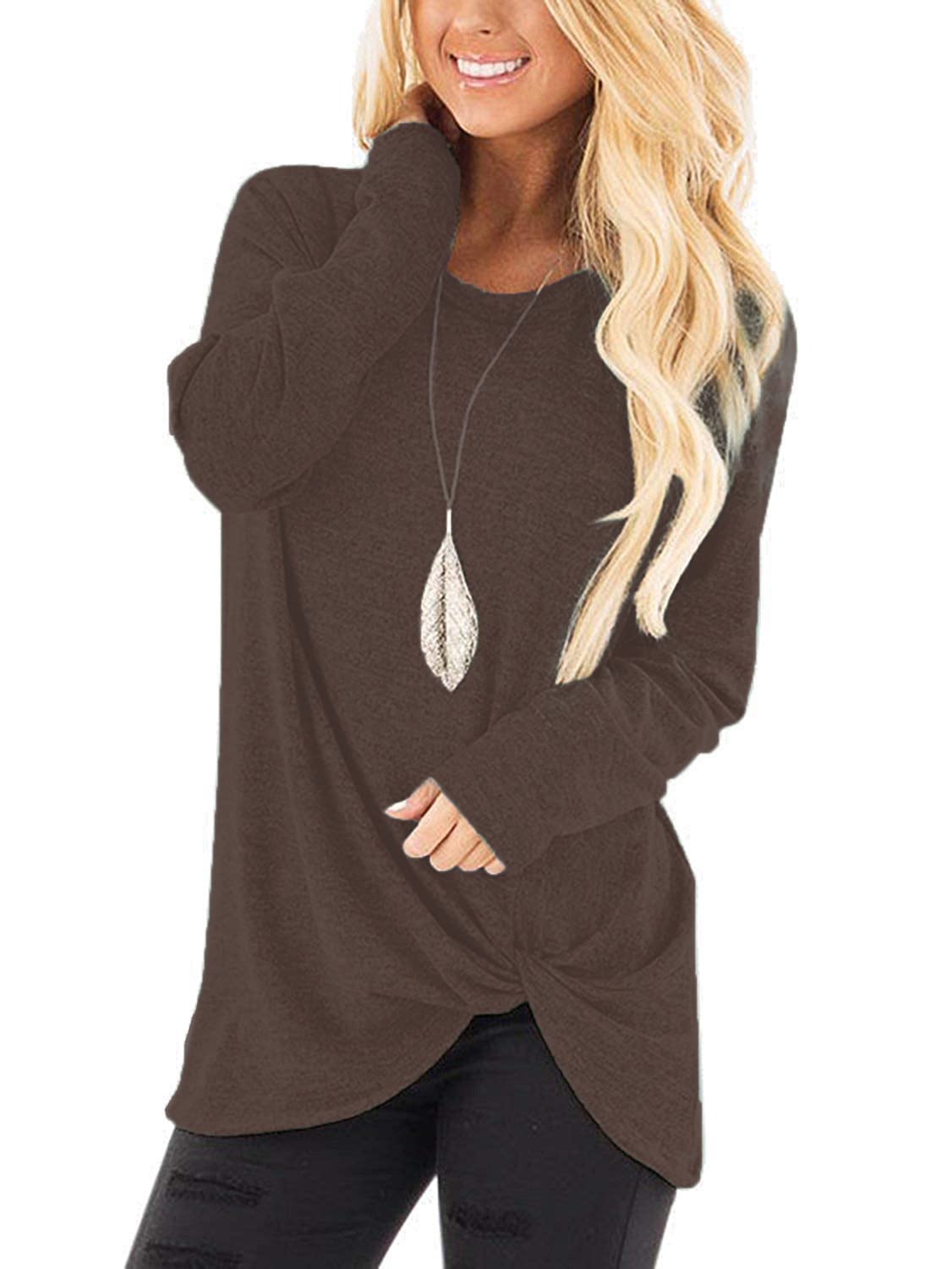 Women's Loose Fit Floral Blouse Top - Deep Brown S-image-d66ca003-52d8-4138-b425-115342790f5c-102107