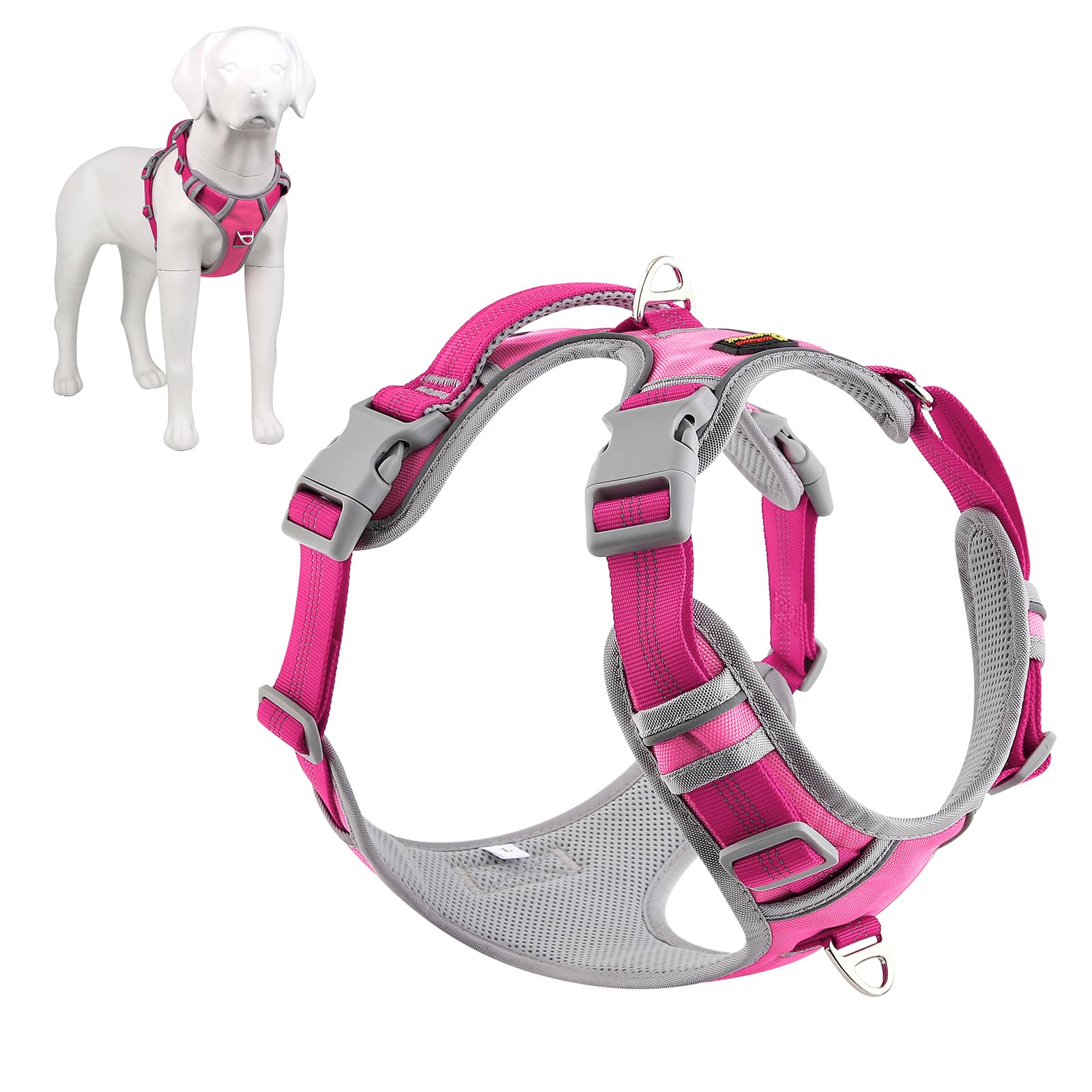 No Pull Dog Harness Reflective Vest - Hot Pink Small-image-89d05bc9-1054-4896-8cd5-e53471cc41b3-117481