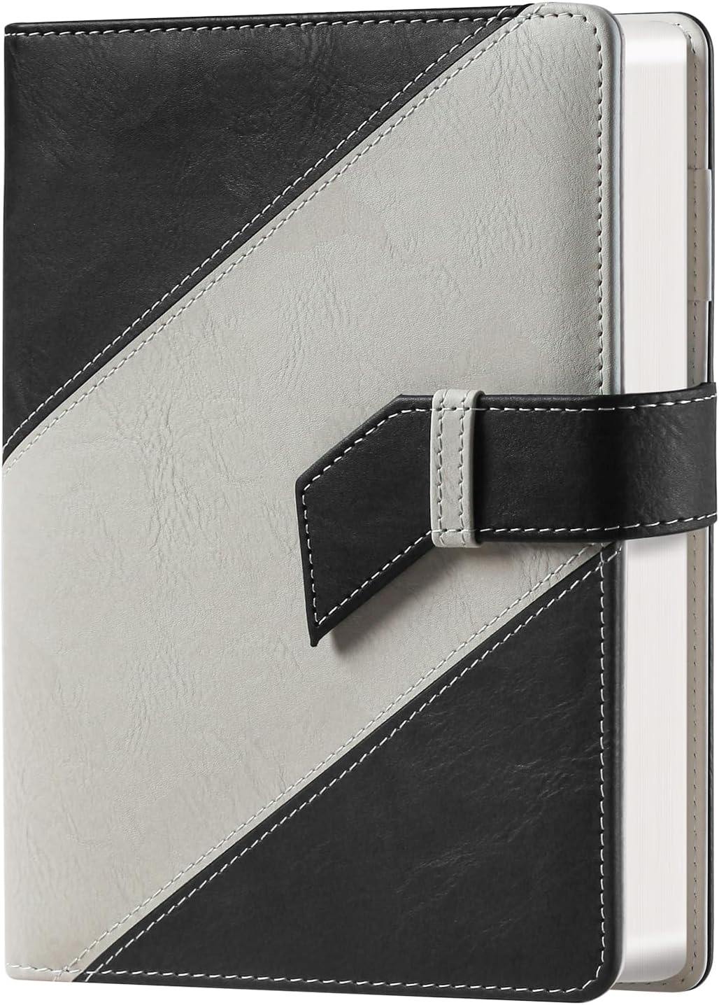ZXHQ Black Leather Journal - Dual-Tone Hardcover, 100 Gsm Paper