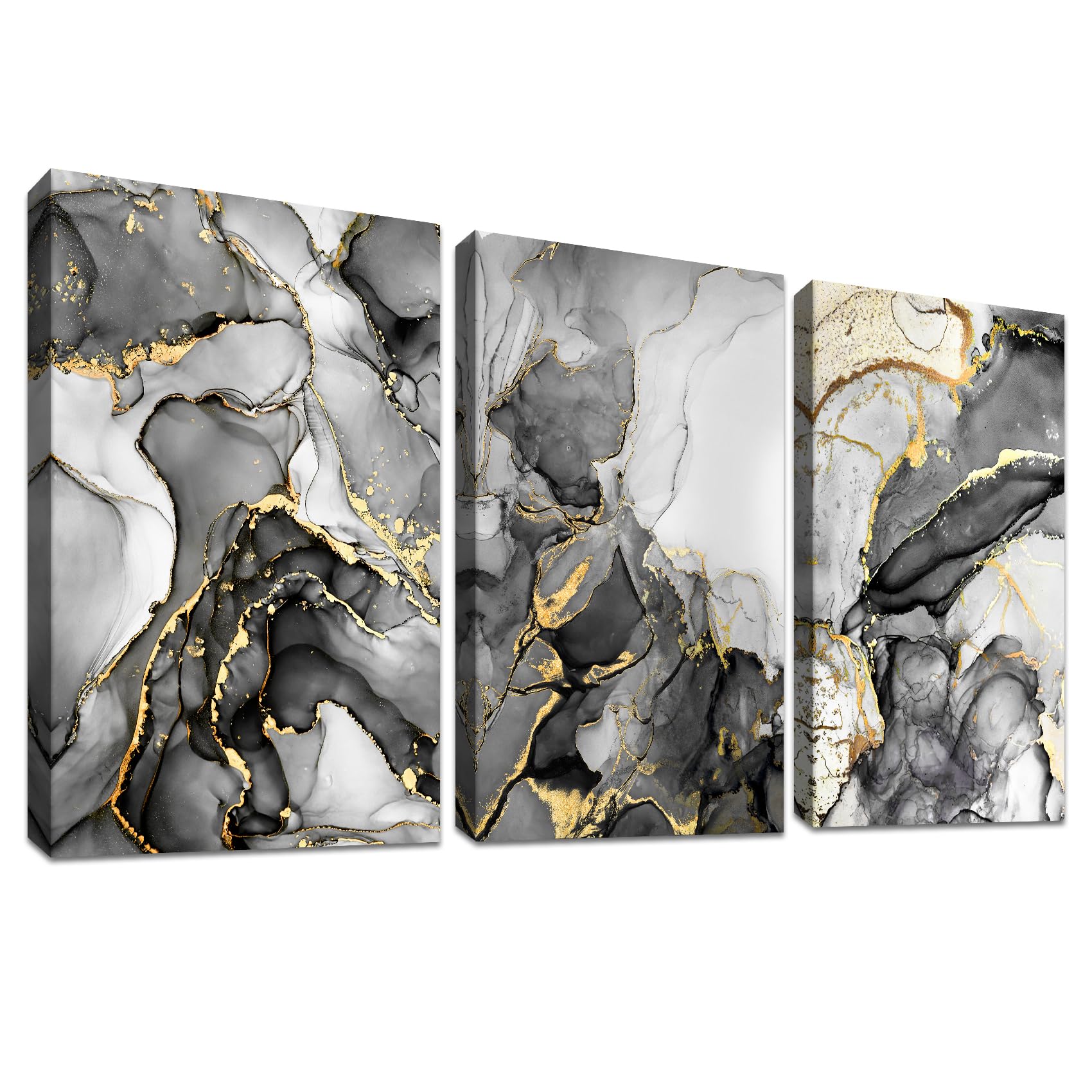 3 Panel Canvas Wall Art - Grey White Gold 40x60cm x3pcs-image-d9a86083-a39e-4689-a675-5f63e8d3dd07-92777