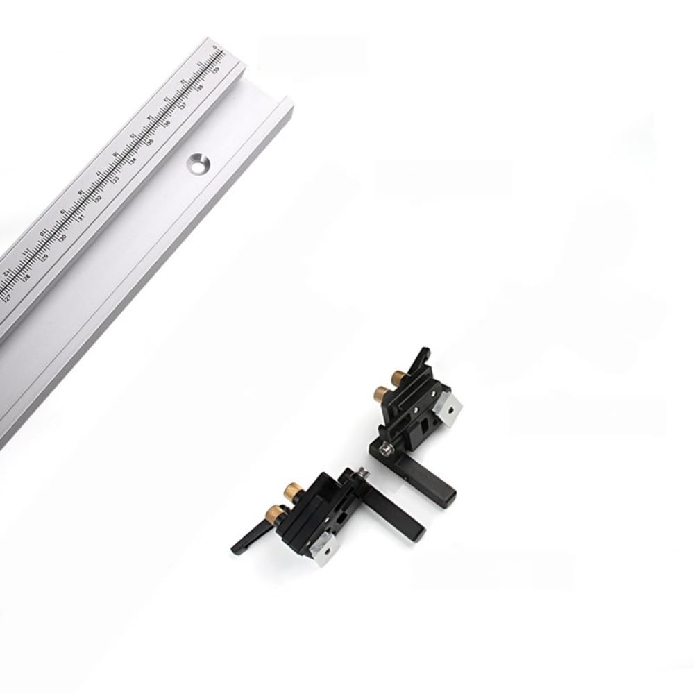 600mm Aluminium T-Track with Miter Stop - Silver Fixed Scale-image-b6266971-6387-4395-80b7-3973b696f6f3-102658