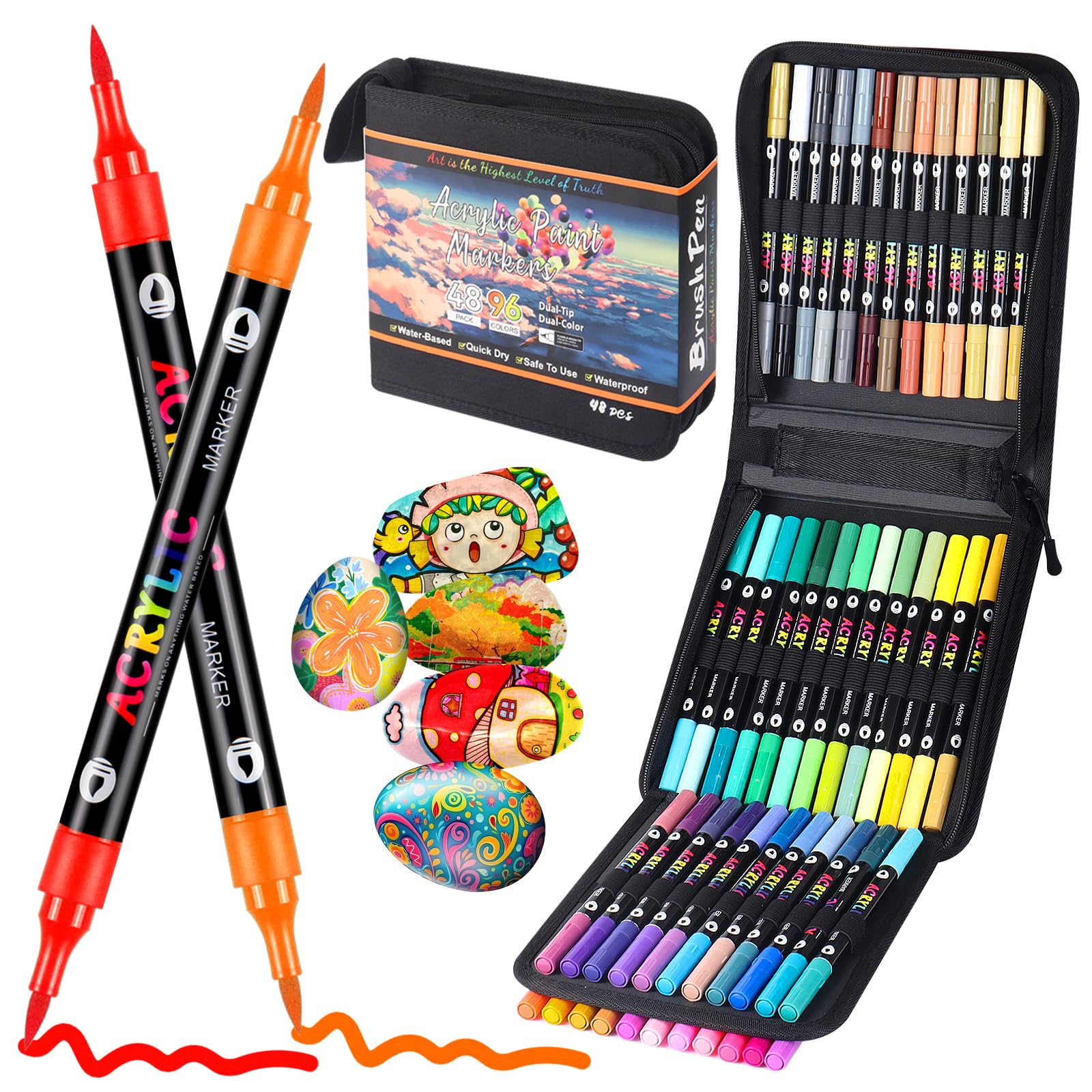 Dual Tip Paint Markers Set - 96 Colours 48 Pack-image-928cd7f3-b2d6-481c-b173-9756dd3b9299-119195