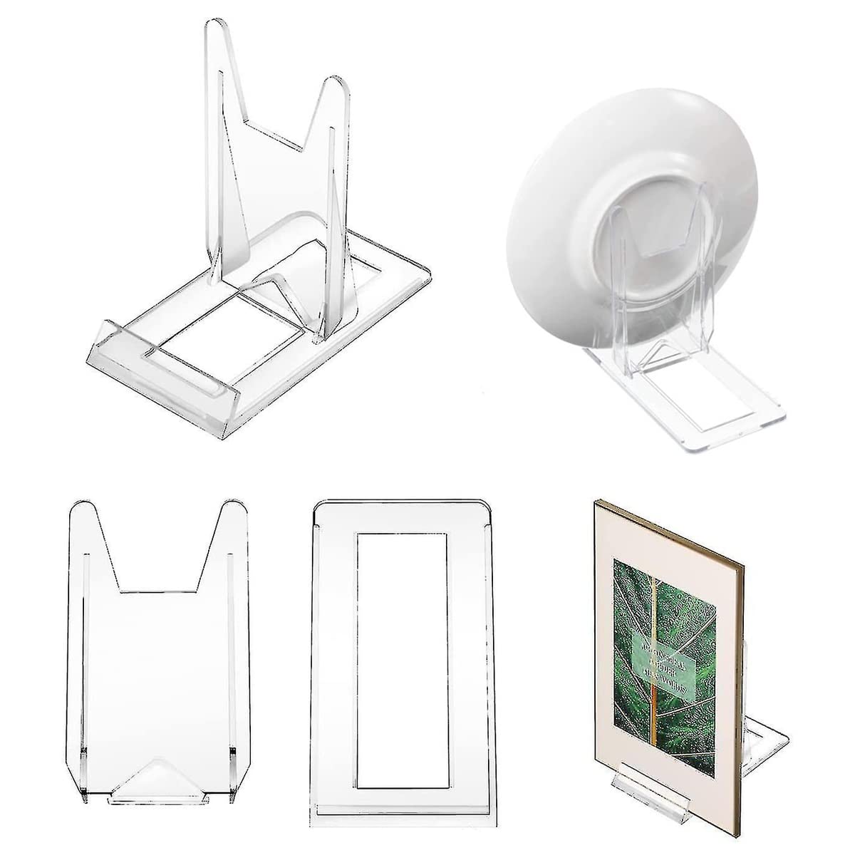 Techson Plastic Display Stand, Transparent Acrylic Easel Display 10PCS-image-fda9a6bf-fe3e-4e80-904f-698a6d6fb101-61097