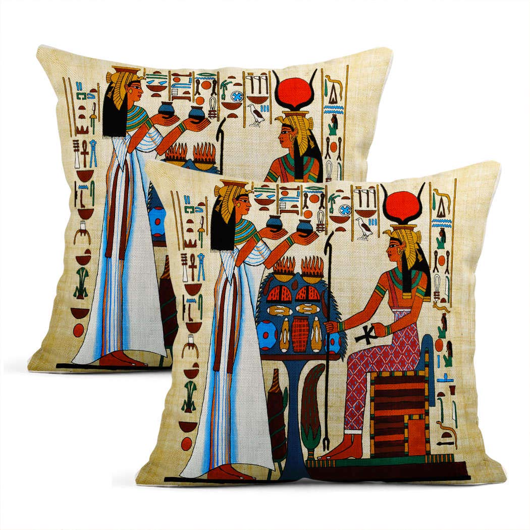 Zynii Set Of Two Throw Cushion Covers Decorative Papyrus 16 x 16