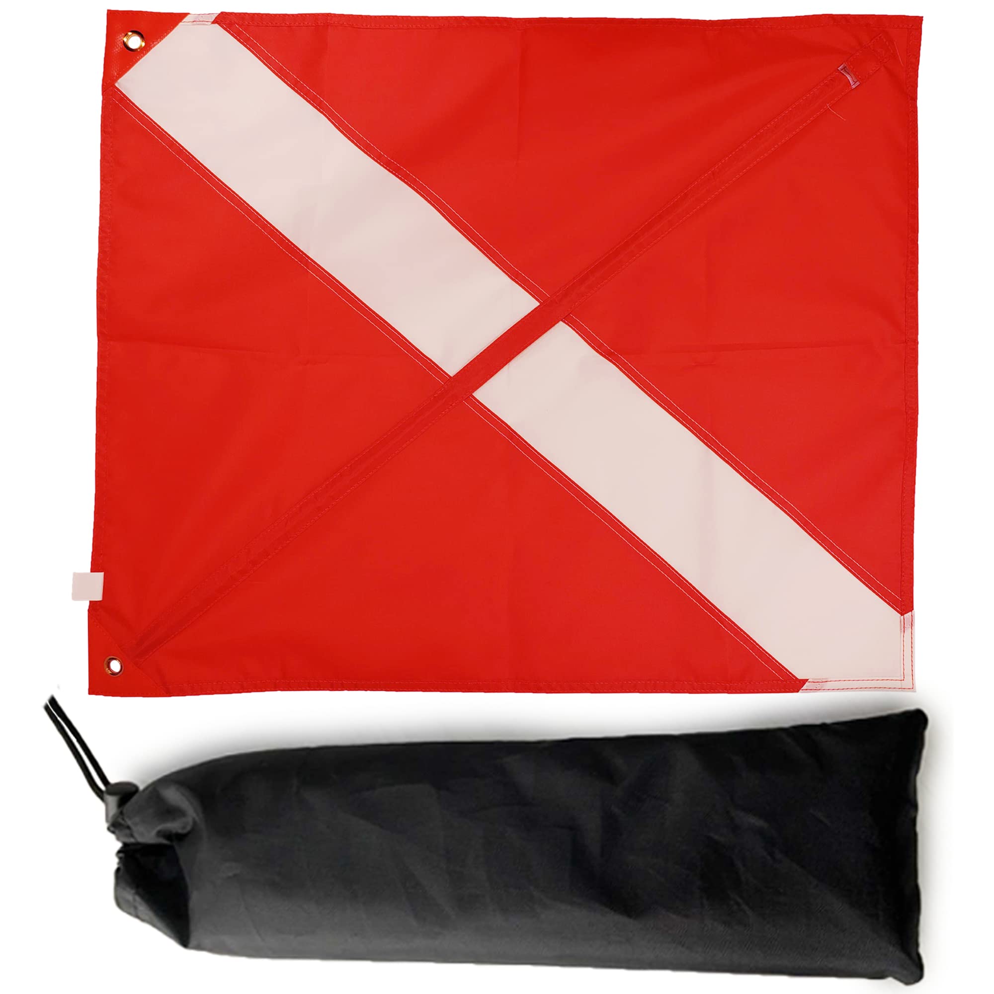 Boat Diver Down Dive Flag with Pole - Red White 20x24-image-4624506b-fdc7-4137-8dcb-a01f50ad5372-110196