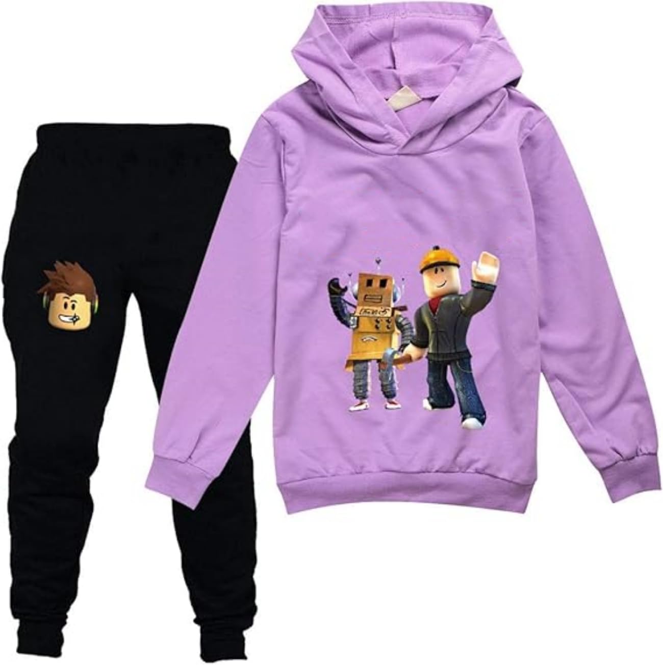 Kids Cartoon Hoodie & Trousers Set - Purple 1 5-6 Years-image-bd598214-59b6-4649-a7d6-02172026f140-115305