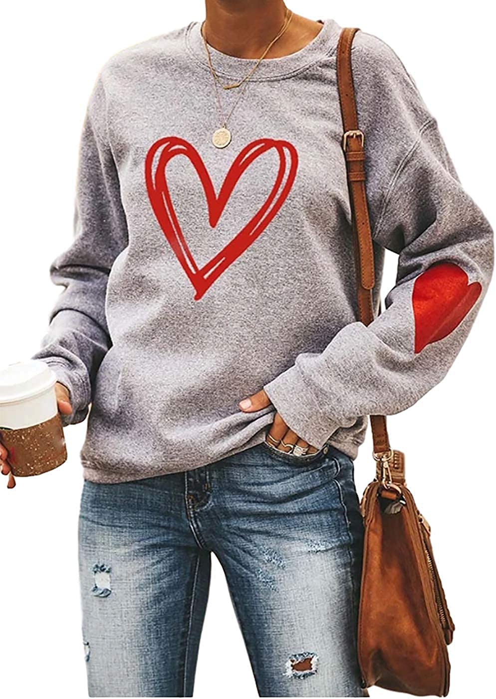 Women's Plaid Heart Sweatshirt - Grey XL-image-a62efa7b-84fc-4166-8cc7-d0bcc34fa340-111891