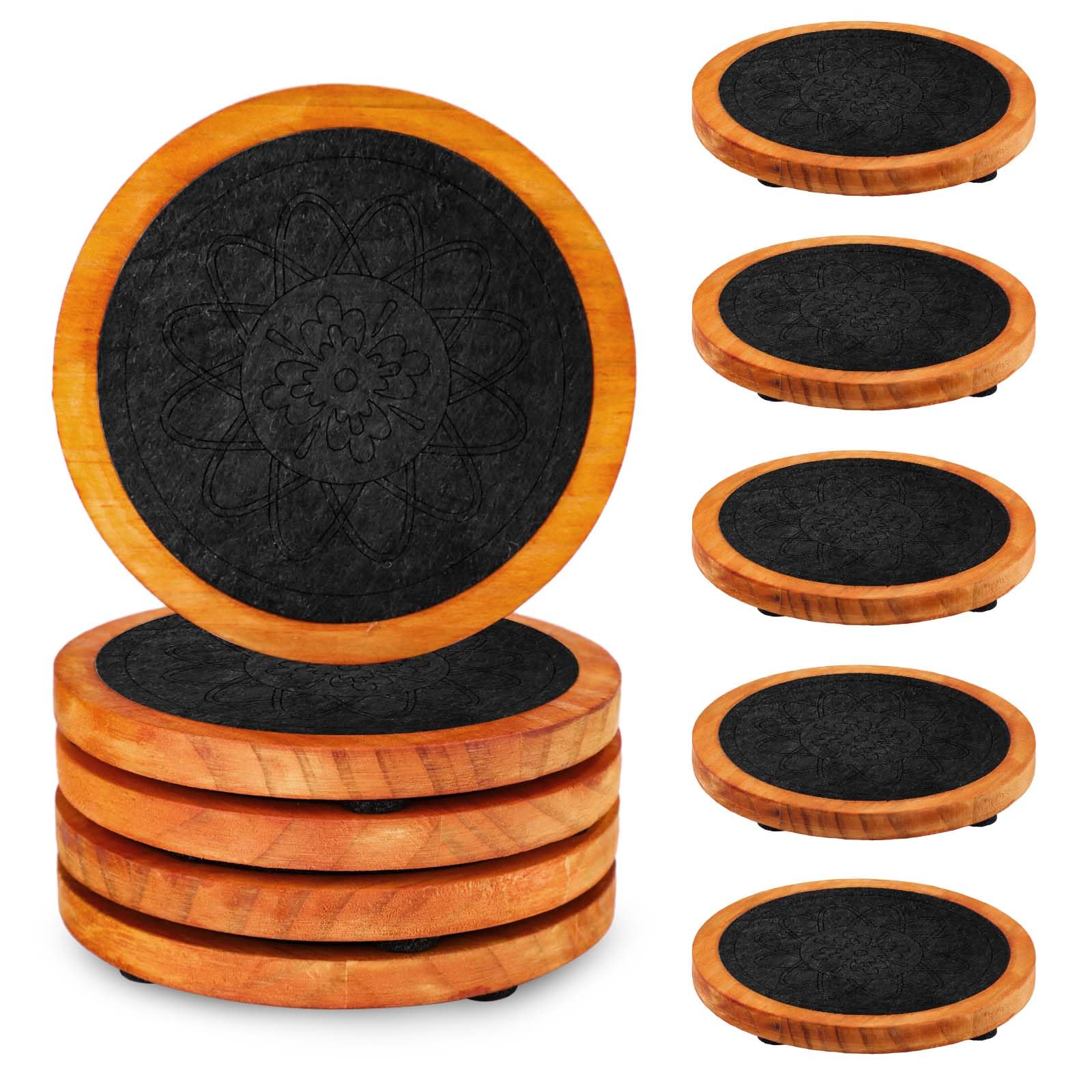 5pcs Rustic Black Brown 4 Inch Wooden Coasters for Drinks-image-bc70ad53-275e-4f84-9213-c9cfe4c56c91-59180