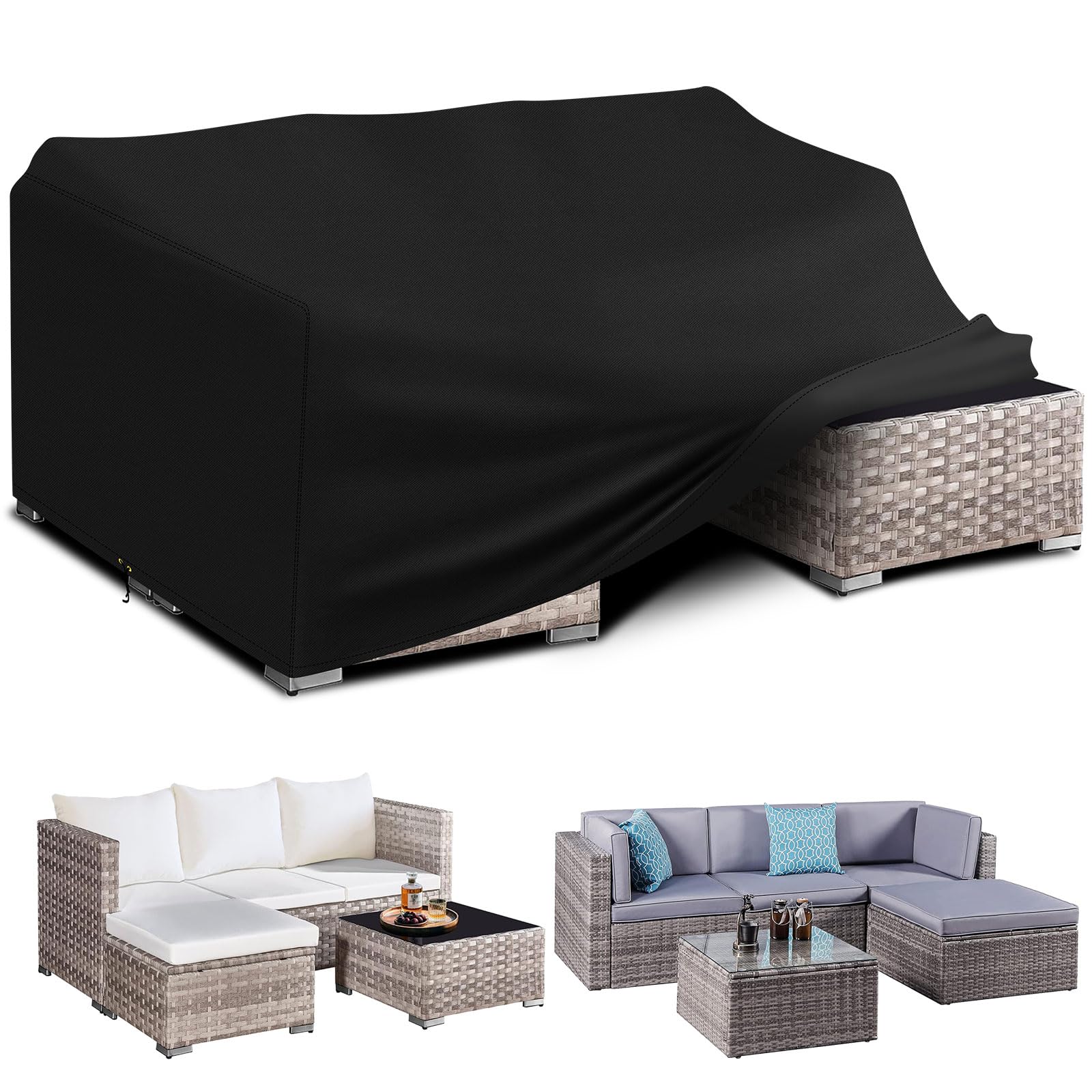 Rectangular Table Cover Waterproof - Black/White 300x200x90cm-image-6df55ab7-f223-49ba-8fa3-11486f5f1340-109892