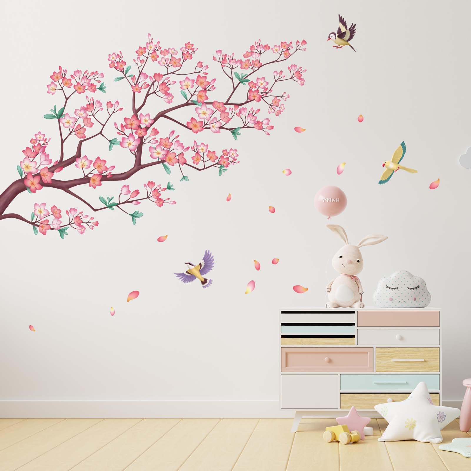 Amimagen Cherry Blossom Flower Wall Stickers - Floral Tree Branch Pink-image-ab8eeb05-3043-4ed8-bf4f-18eb38b5c525-52971