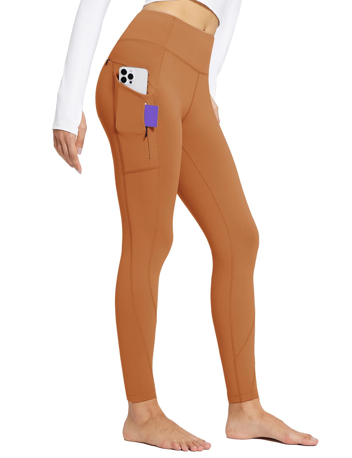 Fleece Lined Yoga Leggings - Brown XXL-image-5283545c-9e30-4c9c-bfff-d5c3d546a4b5-102998