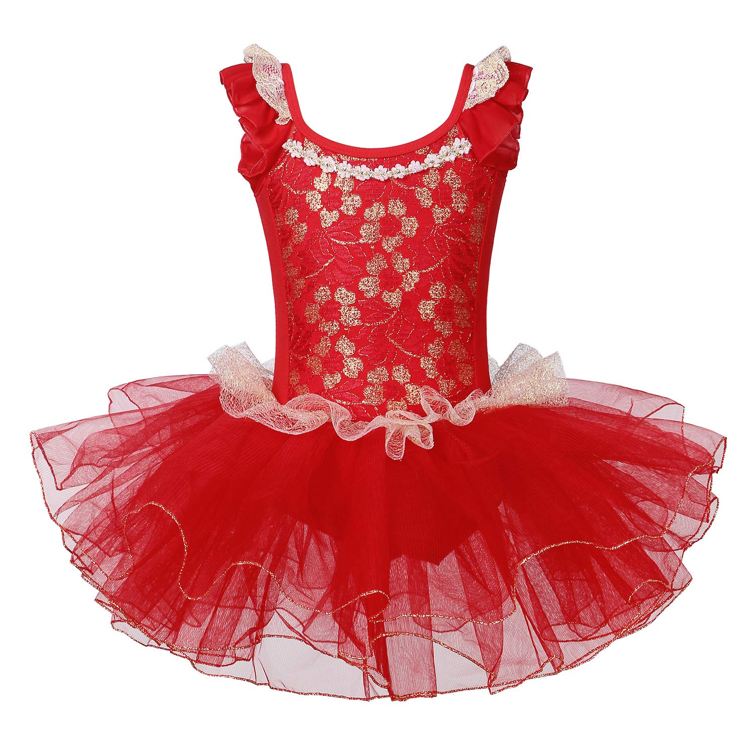 Girls Ballet Tutu Dress - Red Lace B 5-6 Years-image-94a98146-cc62-49e1-94e6-0ce8d46c43ad-110180