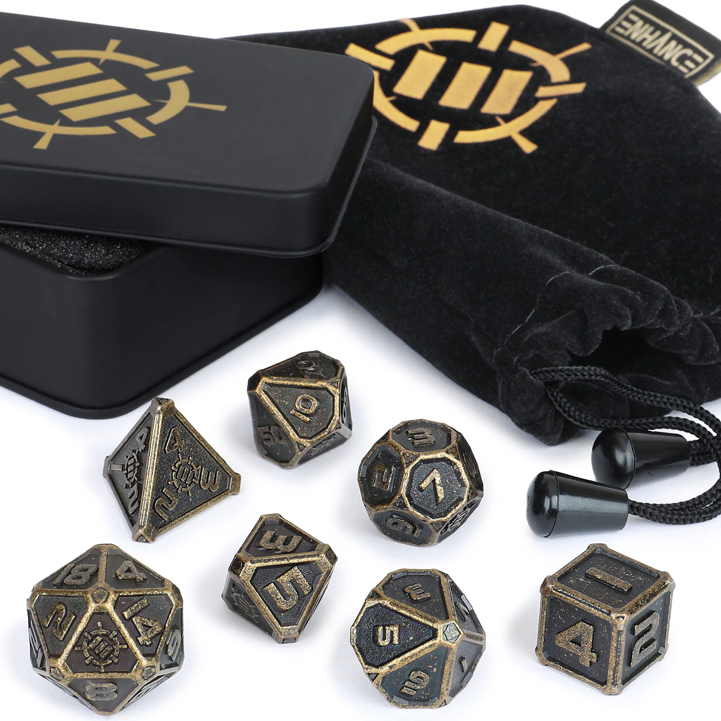 Metal Dice Set 7pc with Case - Ancient Bronze-image-6c18971f-63d3-46a6-9813-1ff971492dbf-109833