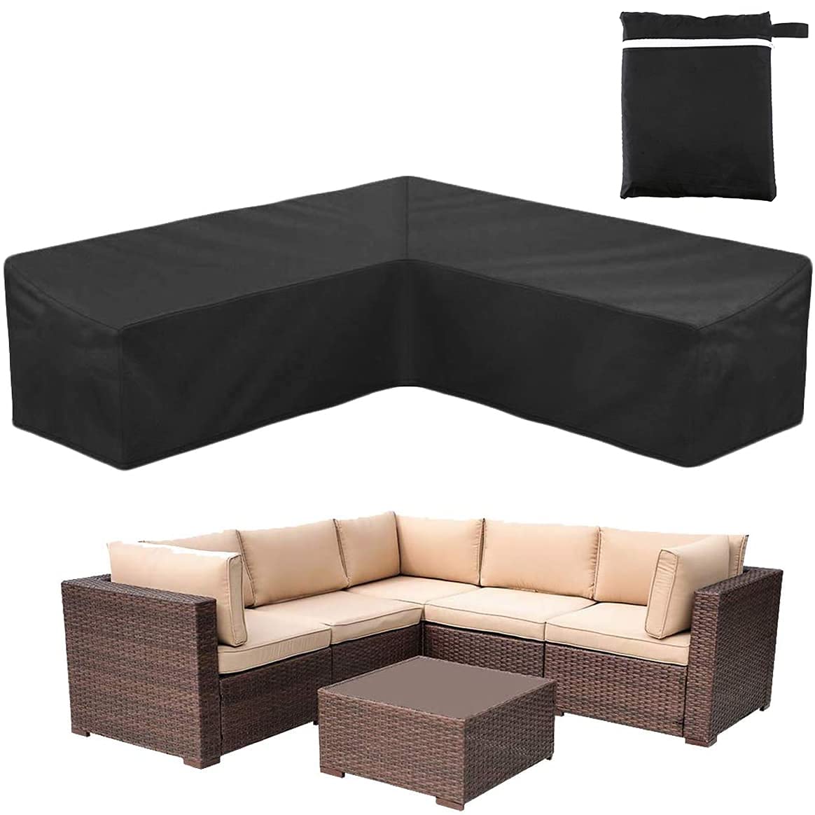 Corner Sofa Cover - V Shape 300cm Black-image-add01c72-3b9b-45b1-a765-d4d8a4de2016-85310