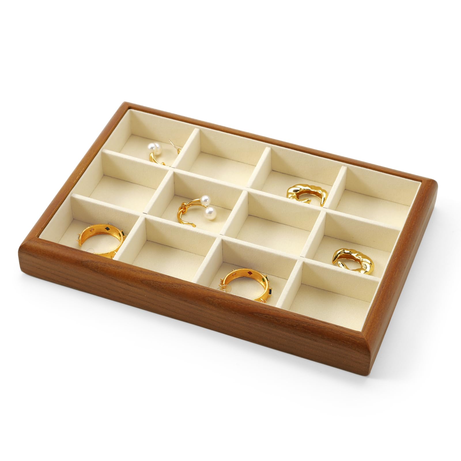 12 Compartment Jewellery Tray - Black 25x17x3cm-image-b3016e67-cd2d-4534-aa29-205e8ac1e57e-90066