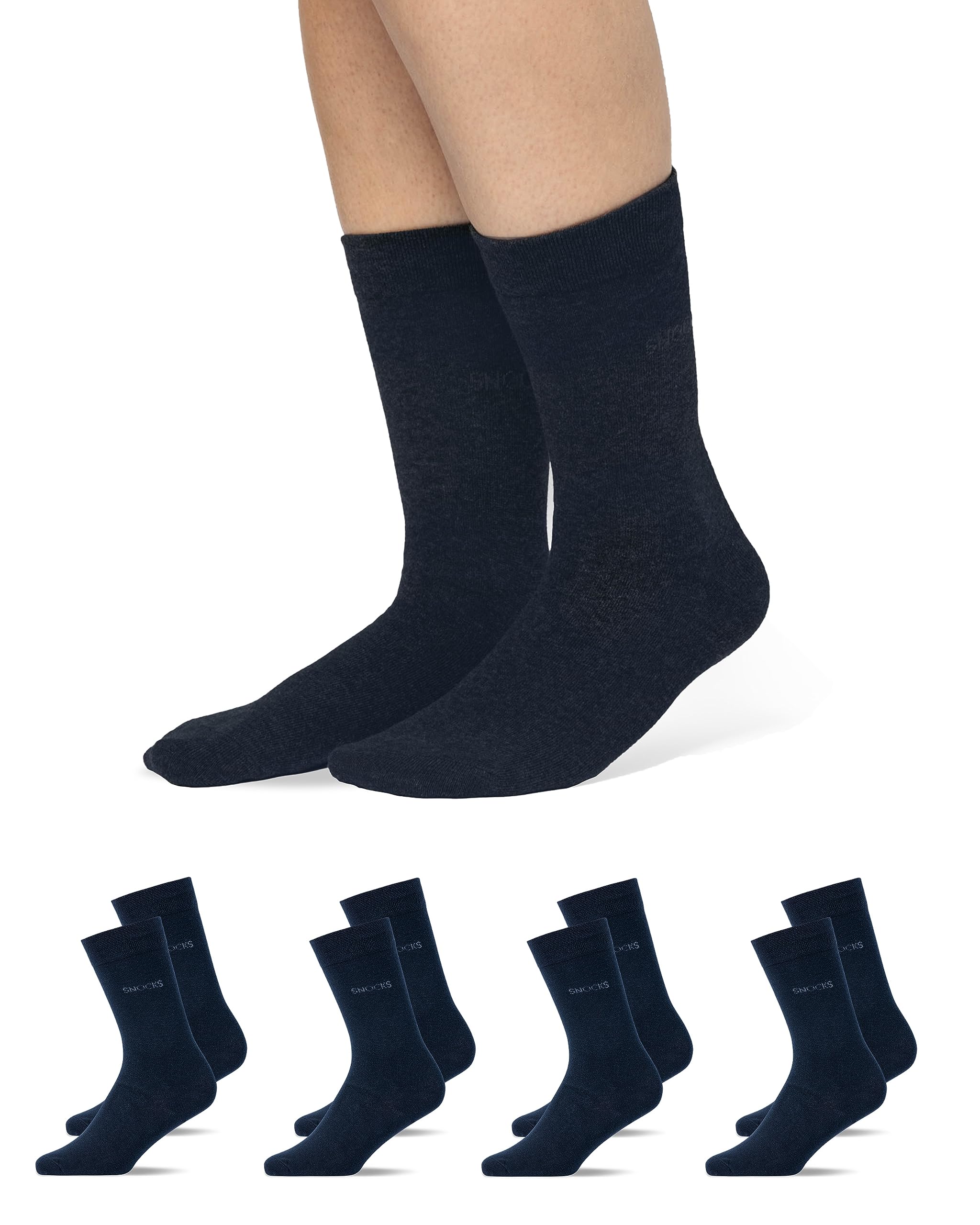 Men's Dress Socks Organic Cotton 4 Pairs - Navy Blue 9-11-image-6495e026-e37c-457a-a2fb-bff9c0efb532-111159