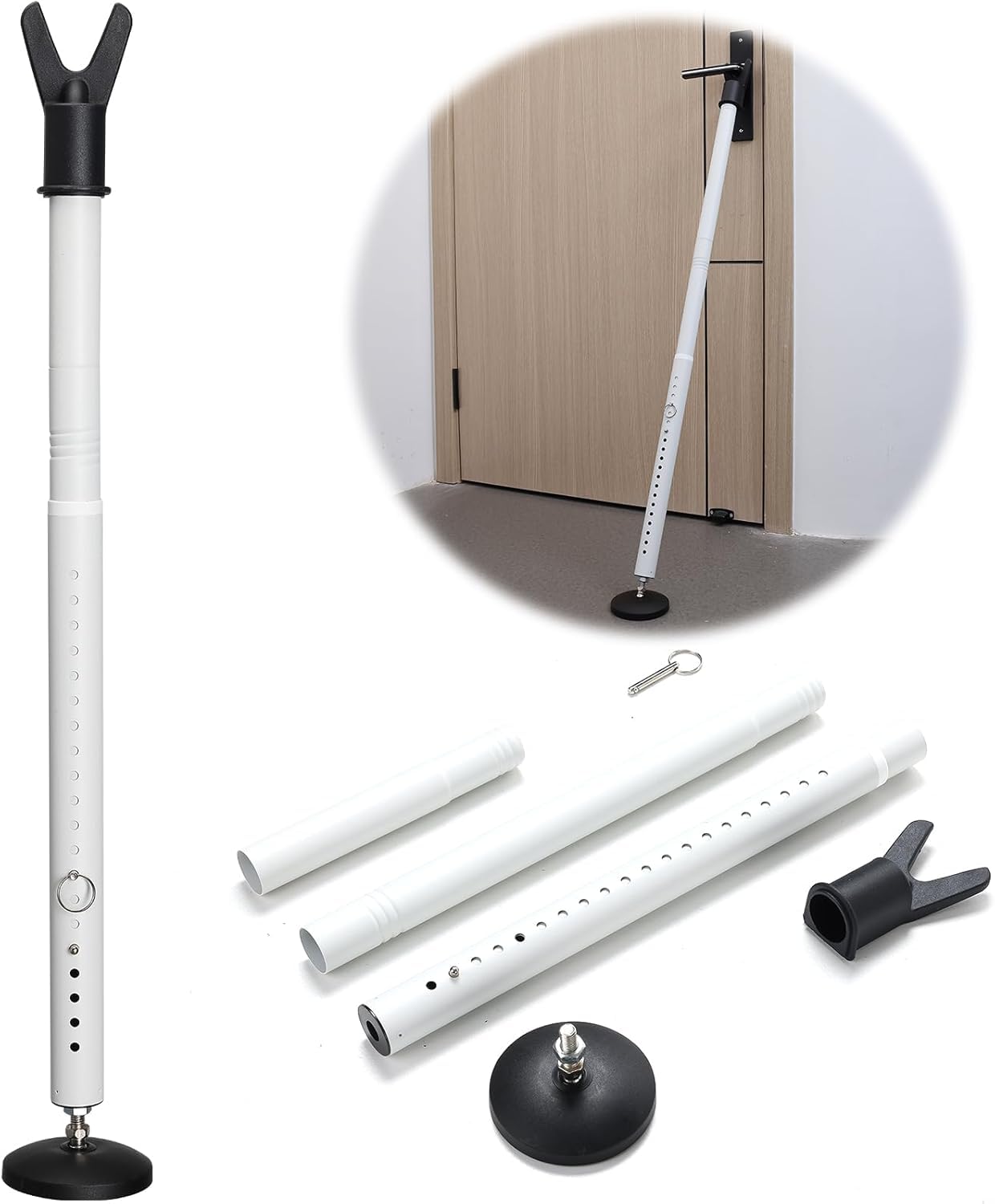 Door Security Bar Adjustable Anti-Burglar - Matt White-image-f7b8b331-5c62-43e4-a501-57c4e3e38669-115733