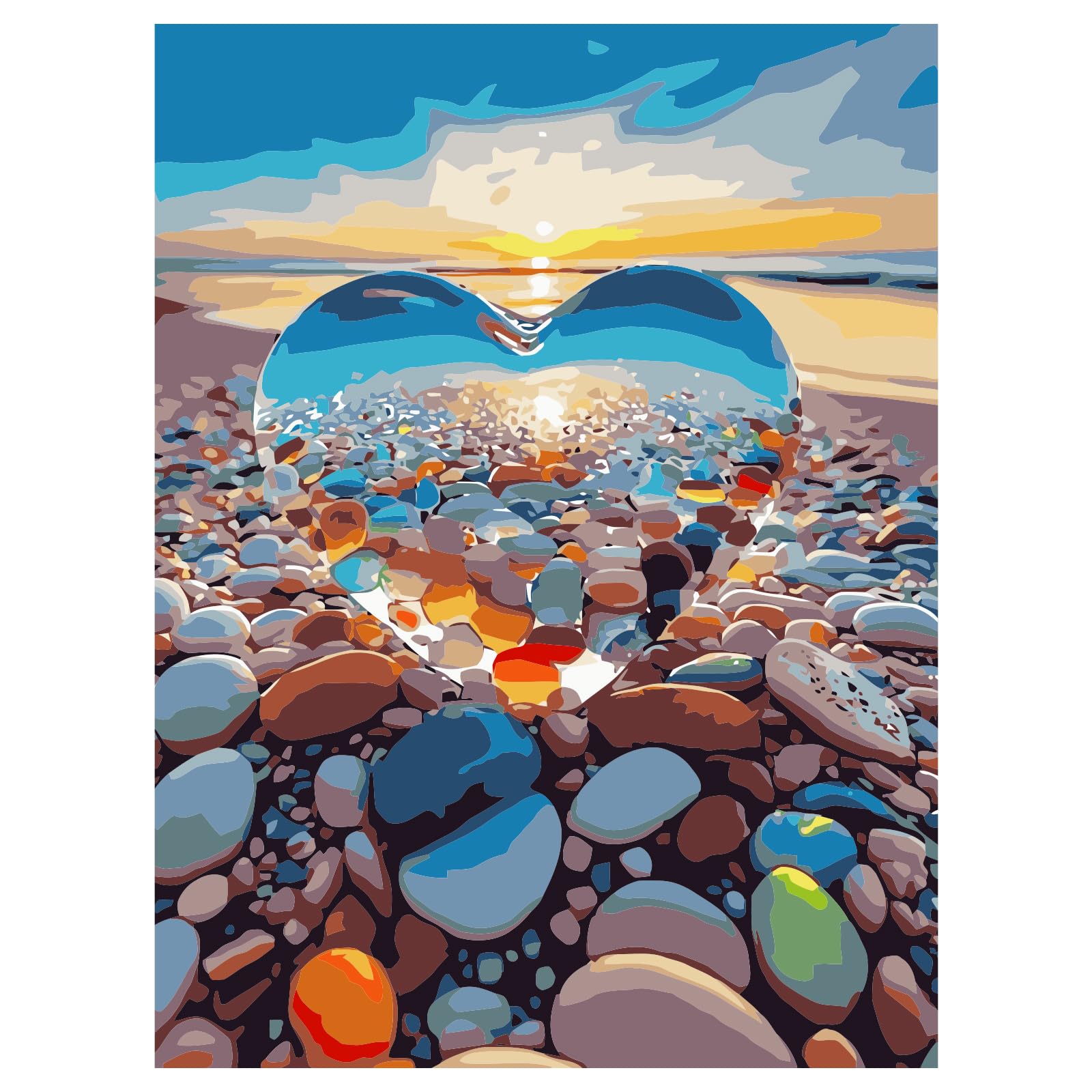 Landscape Love Stone Paint by Numbers Kit for Adults, 16x12 Inch Canvas with Brushes & Hooks, Wall Décor-image-981367ac-87c2-44fd-acaa-7c0cf9a81218-54908