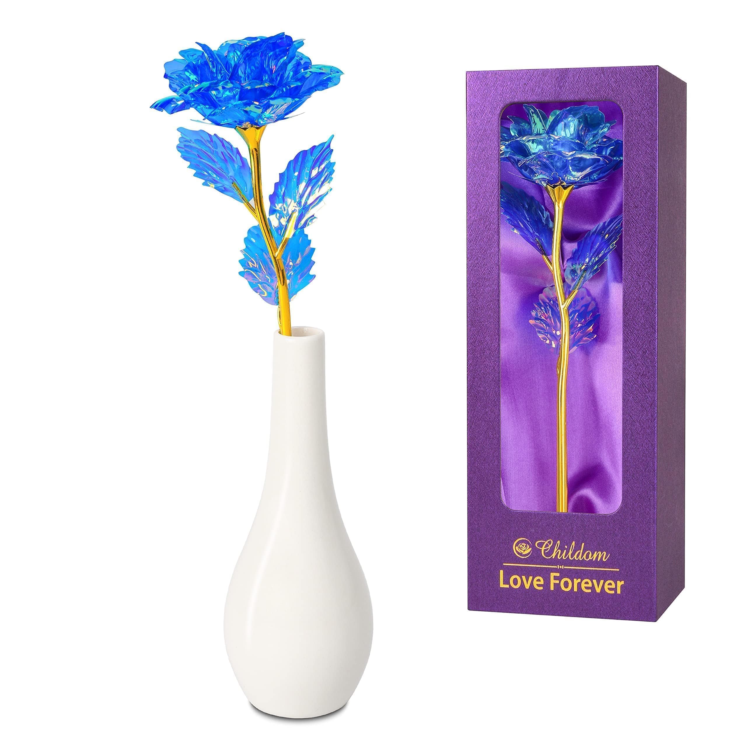 Blue Christmas Rose Gift with Vase - Perfect Birthday, Anniversary & Graduation Gift for Women-image-b4889151-af73-493c-af8d-86efc4ab666f-59520