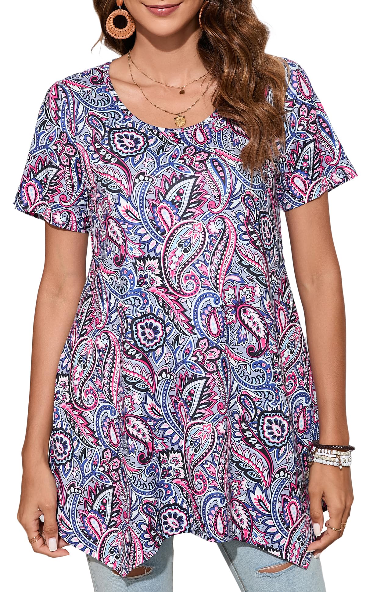 Women's Pleated Tunic Top - Multicolour 2XL-image-6a899aac-65f5-4acc-b7e0-5764f1a892cc-104212