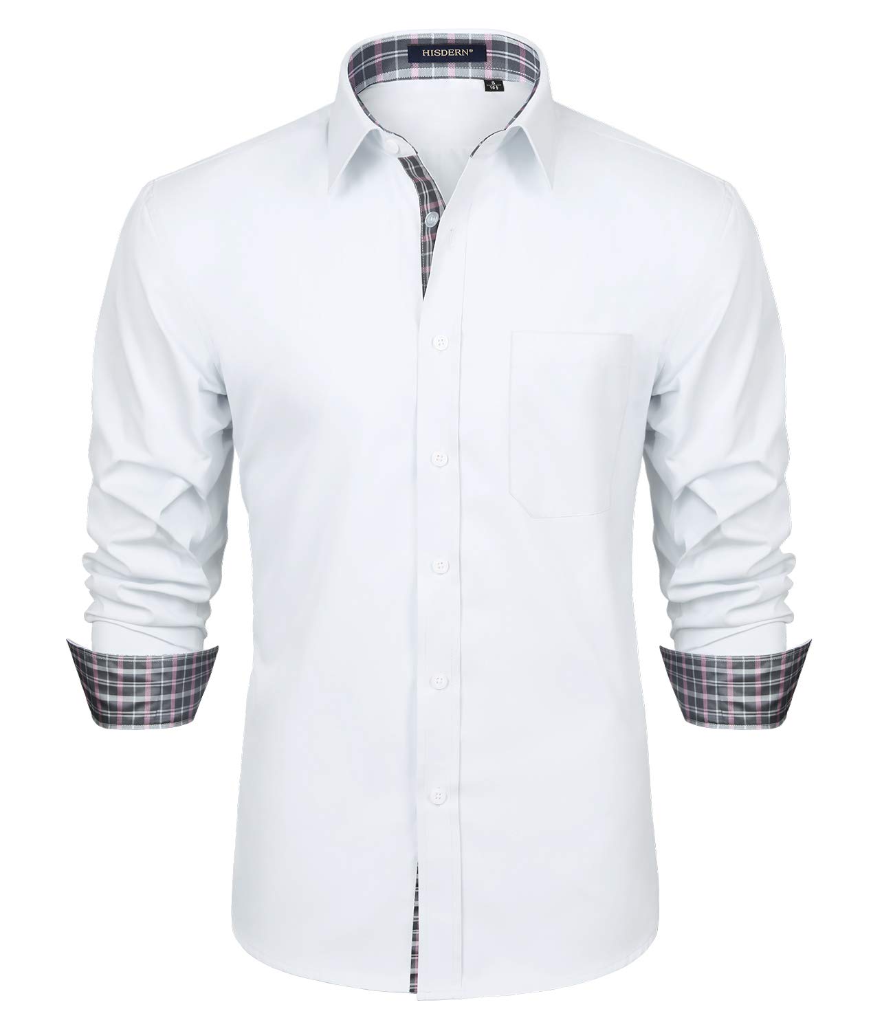 Men's Dress Shirt Regular Fit - White/Pink 6XL-image-8681a6c4-a3ff-4866-9c49-704f8ebc3731-108799