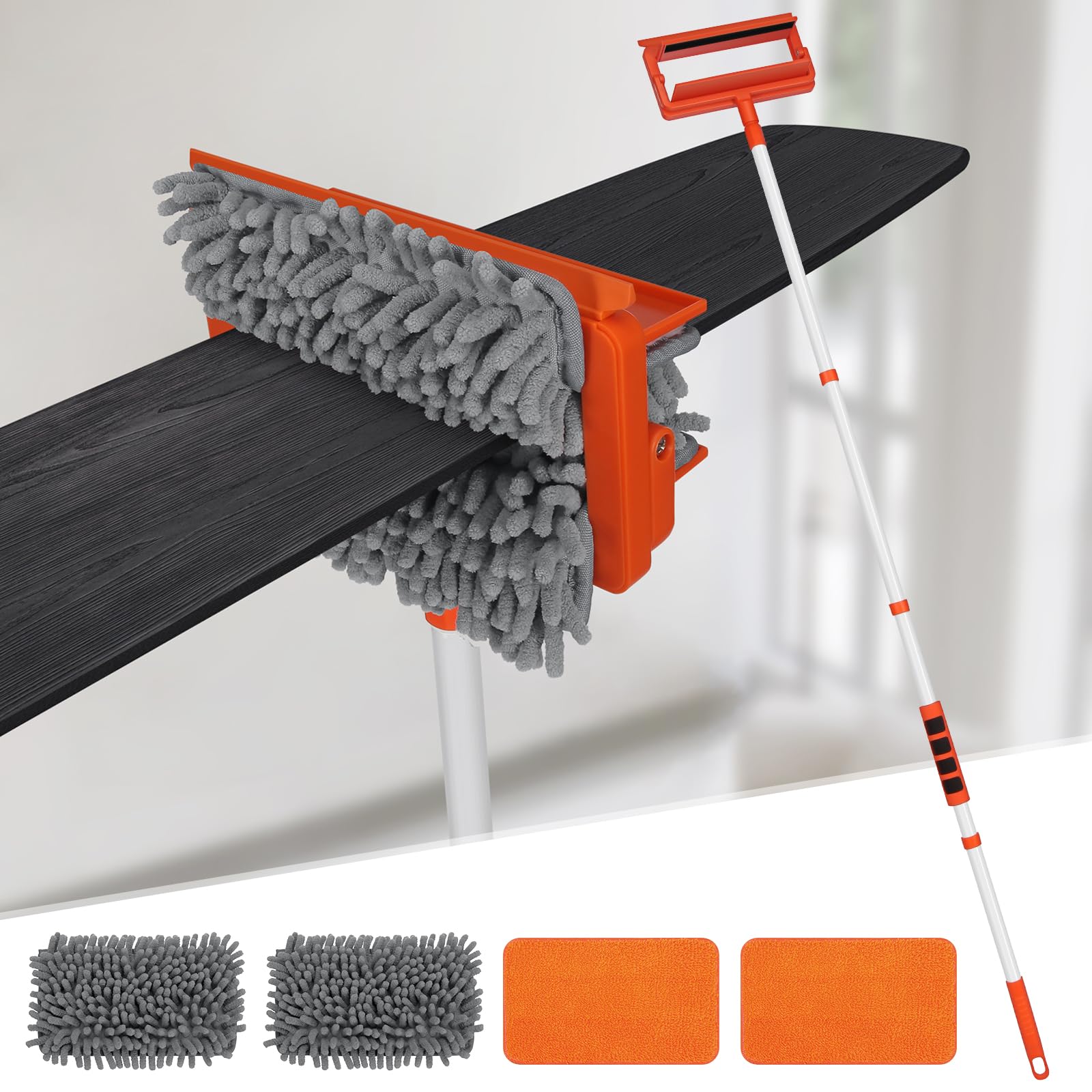Extendable Ceiling Fan Cleaner with Reusable Mop, 62.5'' Long Handle-image-0db5cefd-265e-4ad4-9ff9-347498dfcb89-43313