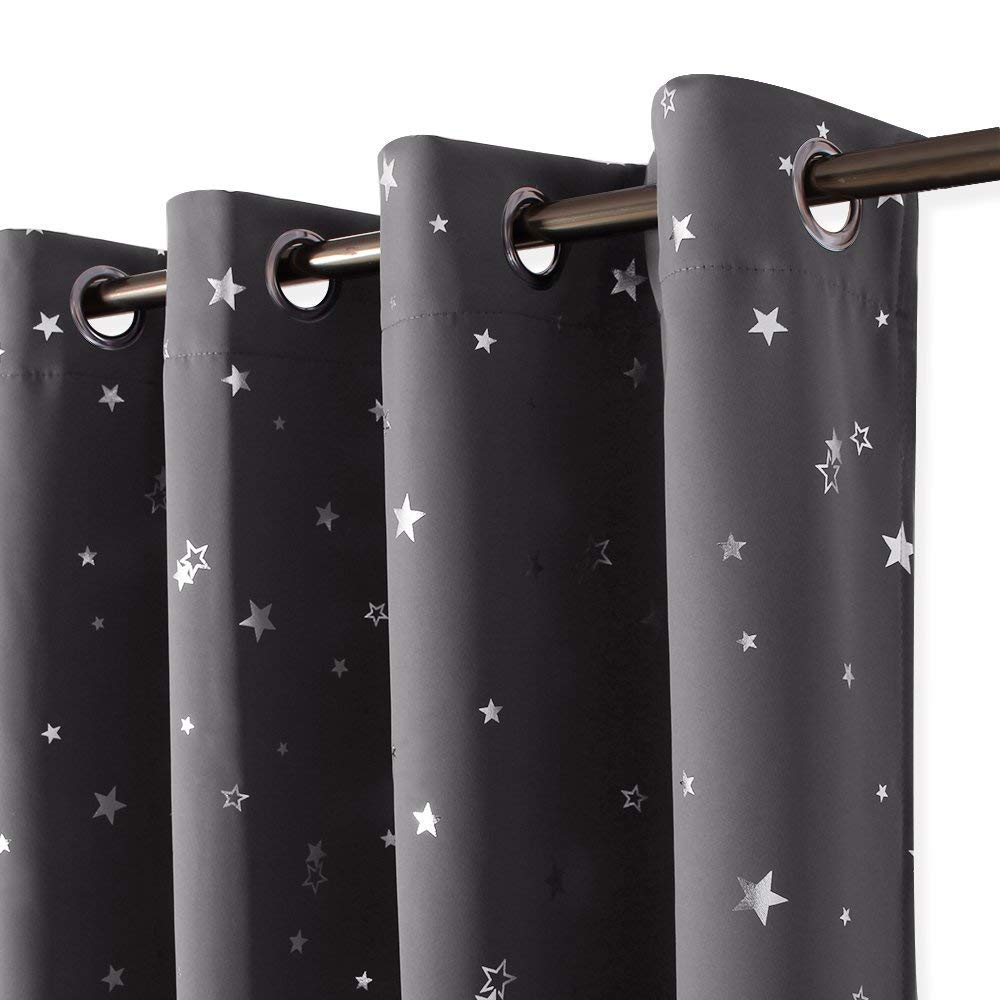 Foil Printed Blackout Curtains - Grey 52x45in, 2 Panels-image-3c695c84-f4f0-43e7-b733-7f91154bdc1e-87231