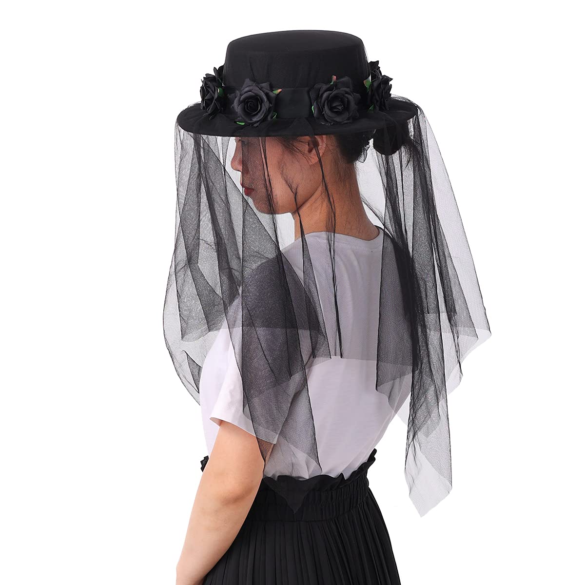 Gothic Steampunk Veil Top Hat - Black One Size-image-2d53d2be-1ca5-46e7-91c5-97840d854b89-115768