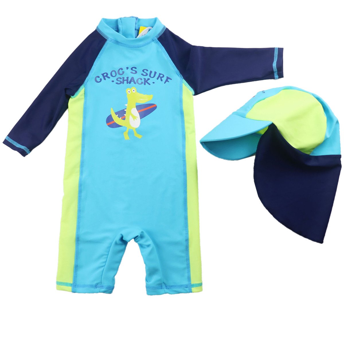 Kids Rash Guard Swimsuit with Hat - Sky Blue 4-5 Years-image-774c9207-097c-49d4-b290-371610a81ef6-110374