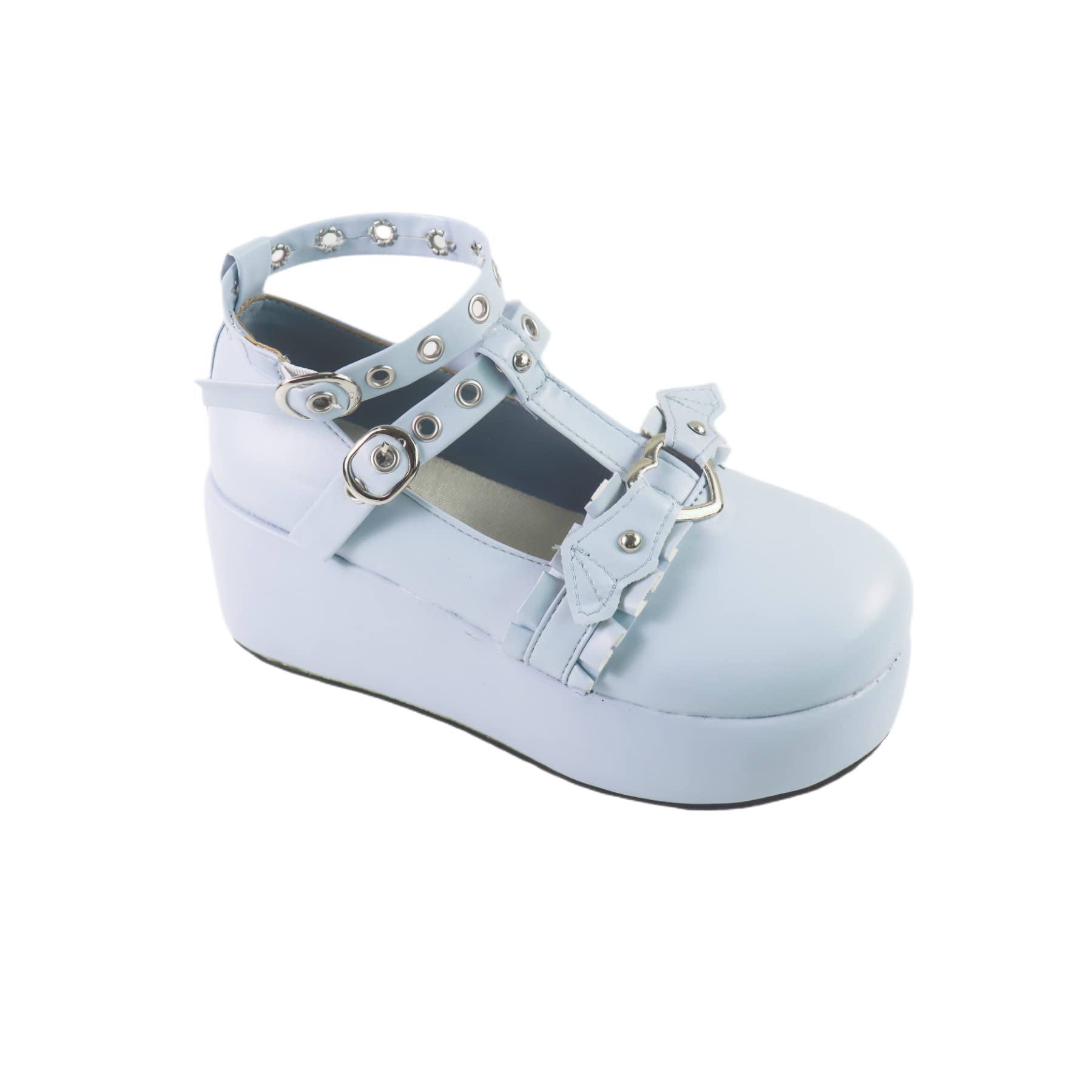 Womens Platform Mary Janes Shoes Sweet Toe Ankle Lolita Gothic