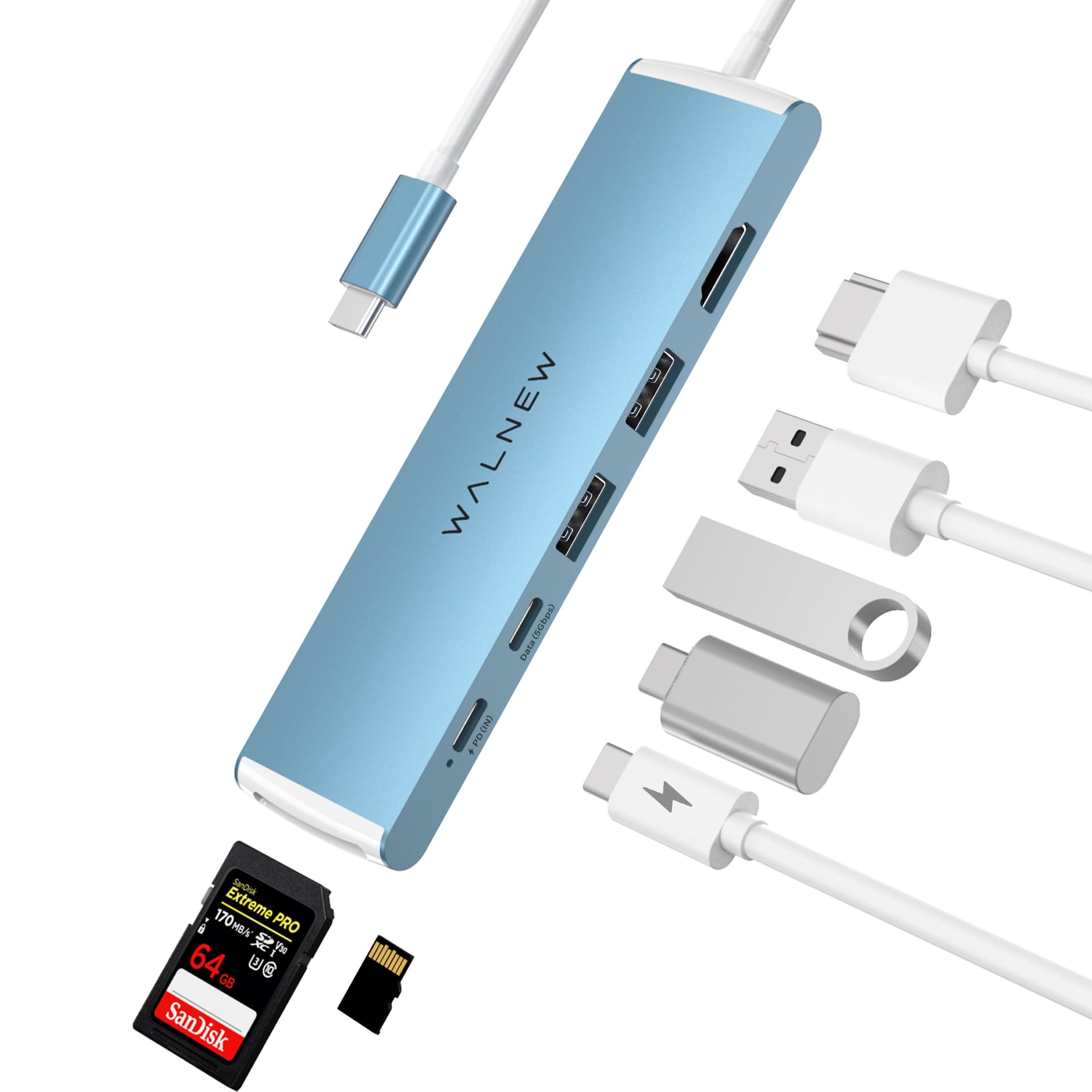 7-in-1 USB-C Hub with HDMI & PD - Blue A302-image-b2725e20-d2bb-4dcb-9f72-83c785ea114d-112422